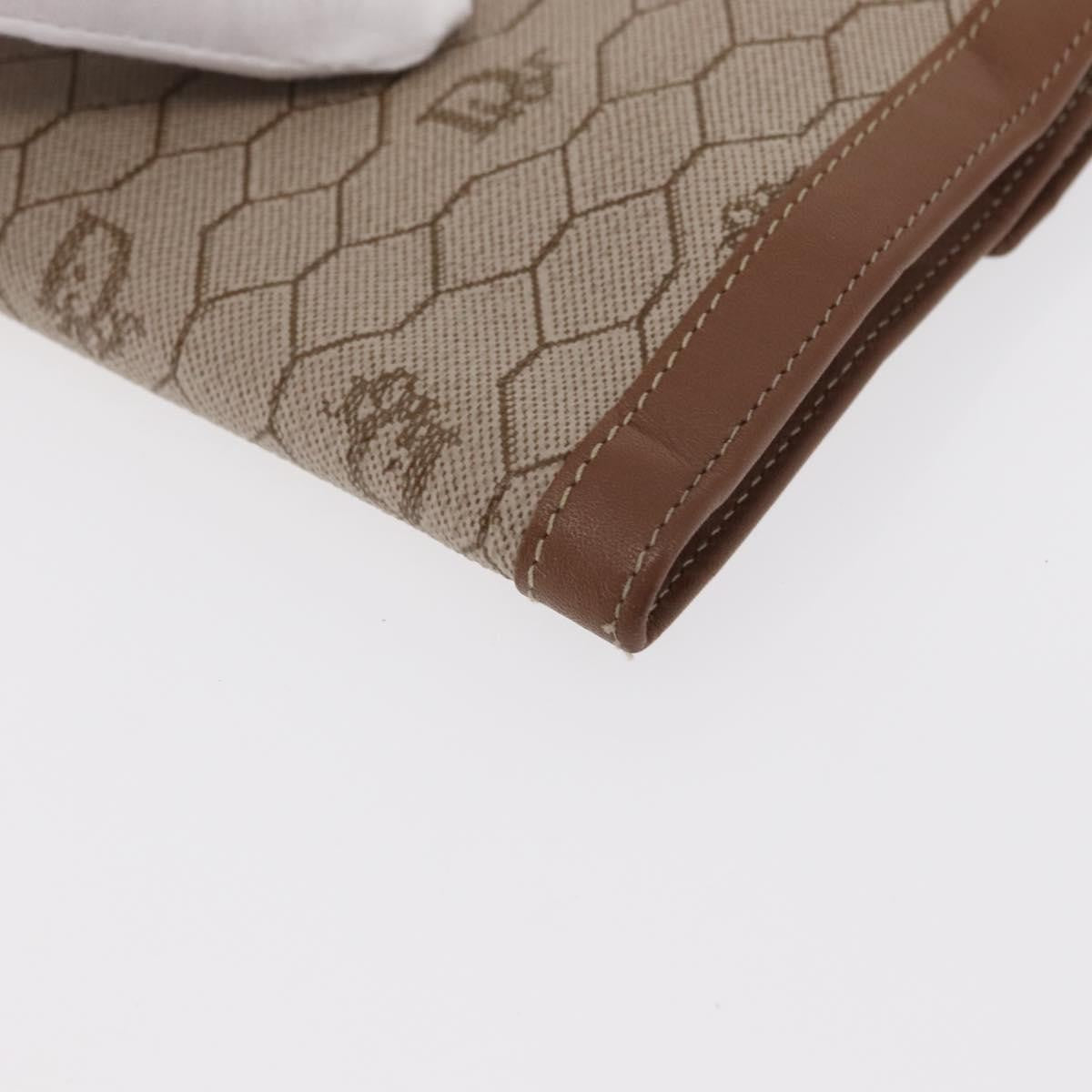 Christian Dior Vintage Honeycomb Flap Wallet Coated Canvas Beige Canvas Wallets Accessory (Pre-Owned)