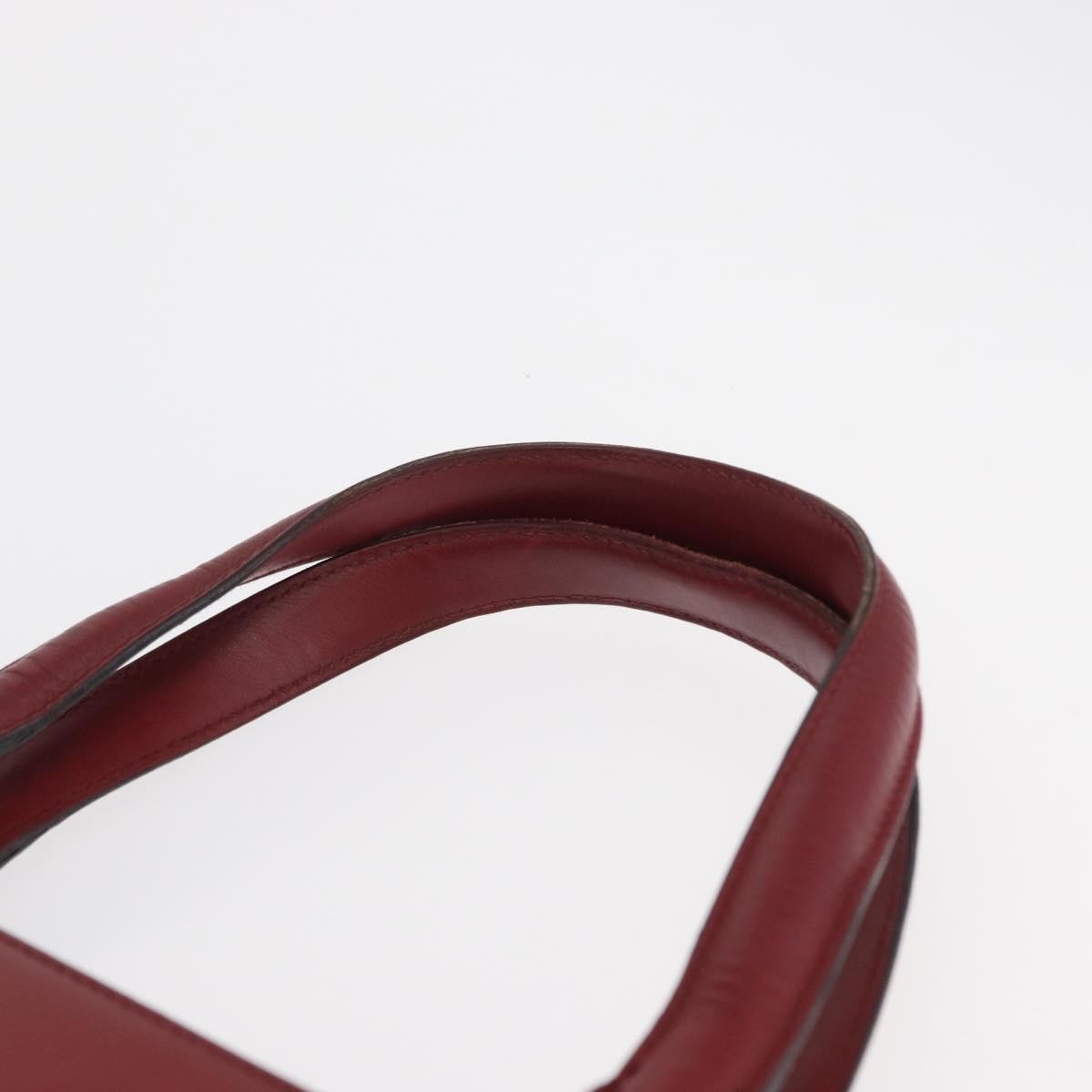 Salvatore Ferragamo Double Gancini Side Buckle Tote Leather Red Leather Handbag (Pre-Owned)