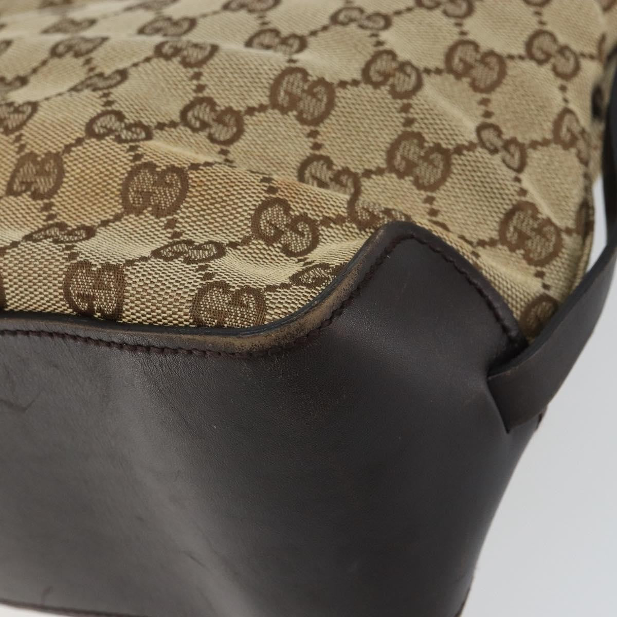 Gucci Belted Bucket Tote Gg Canvas With Leather Beige Canvas Tote Bag Bag (Pre-Owned)