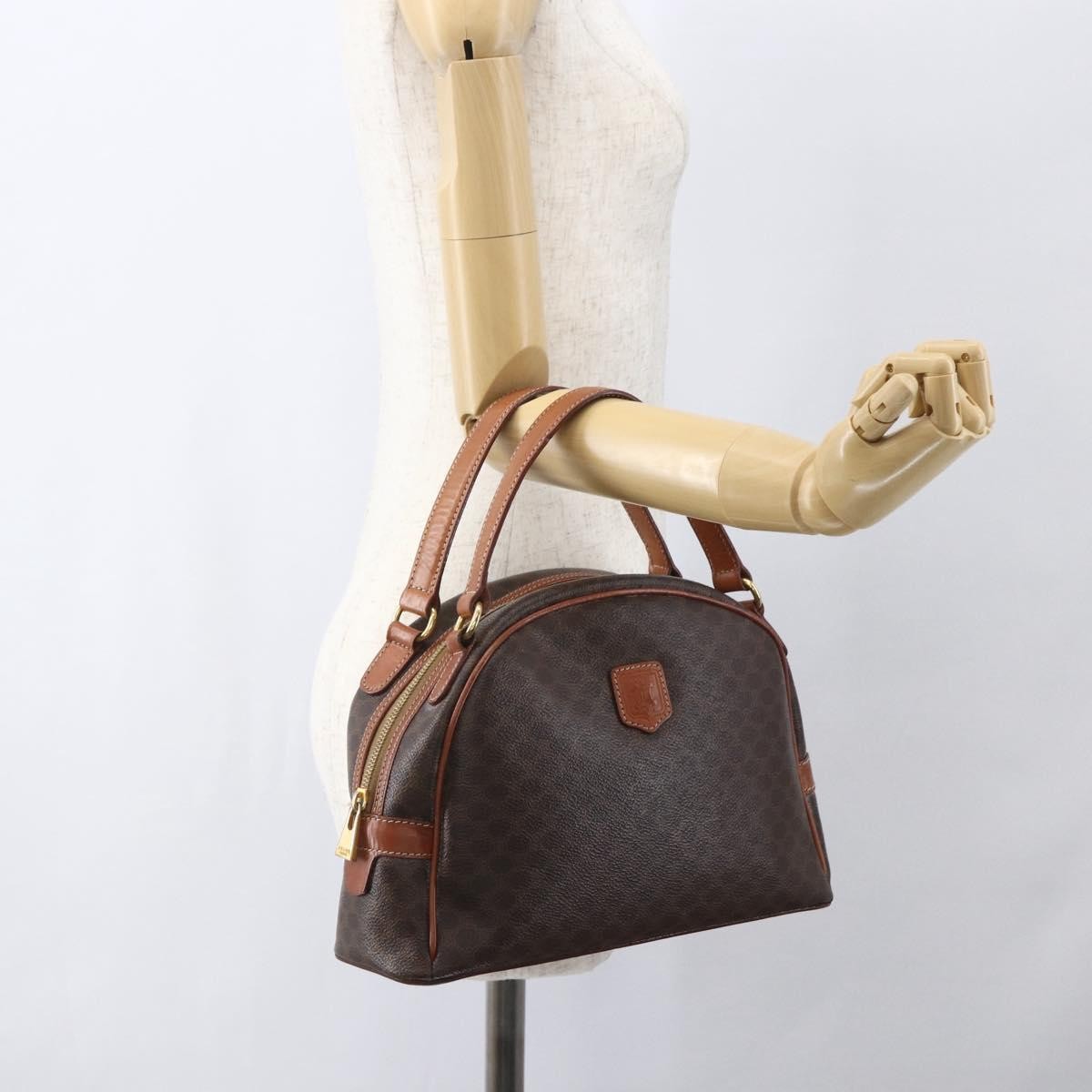 Celine Vintage Macadam Handbag Canvas And Leather Brown Canvas Handbag (Pre-Owned)