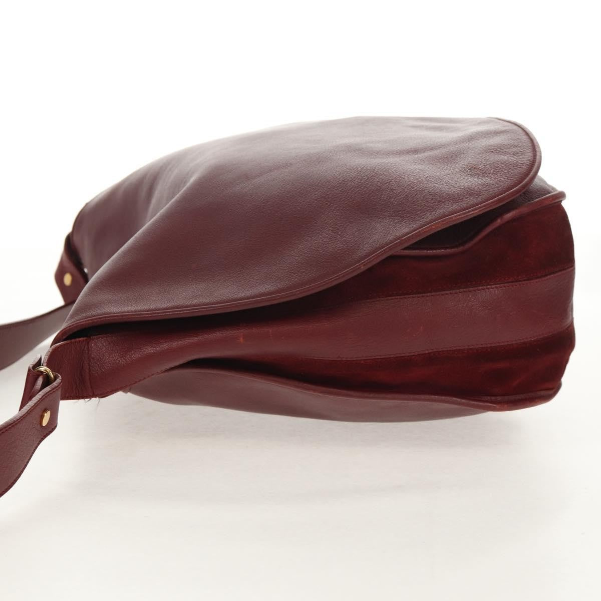 Cartier Must De Cartier Shoulder Bag Leather Burgundy Leather Shoulder Bag Bag (Pre-Owned)