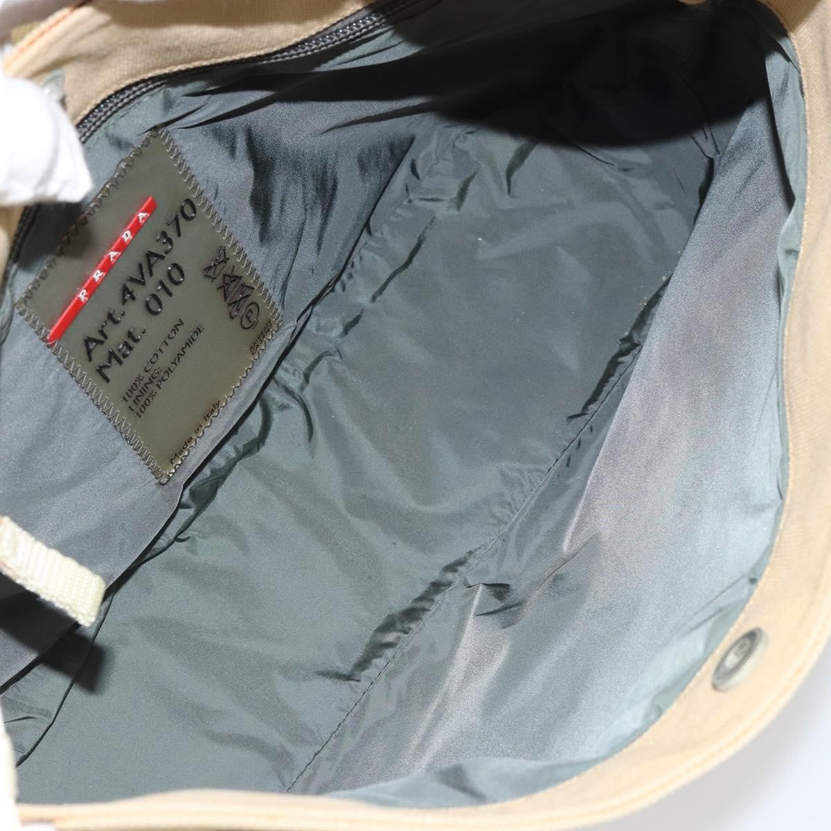Prada Sport Handbag Canvas Beige Canvas Shoulder Bag Bag (Pre-Owned)