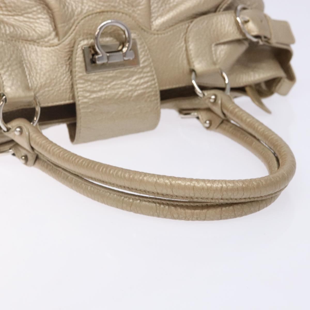 Salvatore Ferragamo Marisa Satchel Leather Gold Leather Bag (Pre-Owned)
