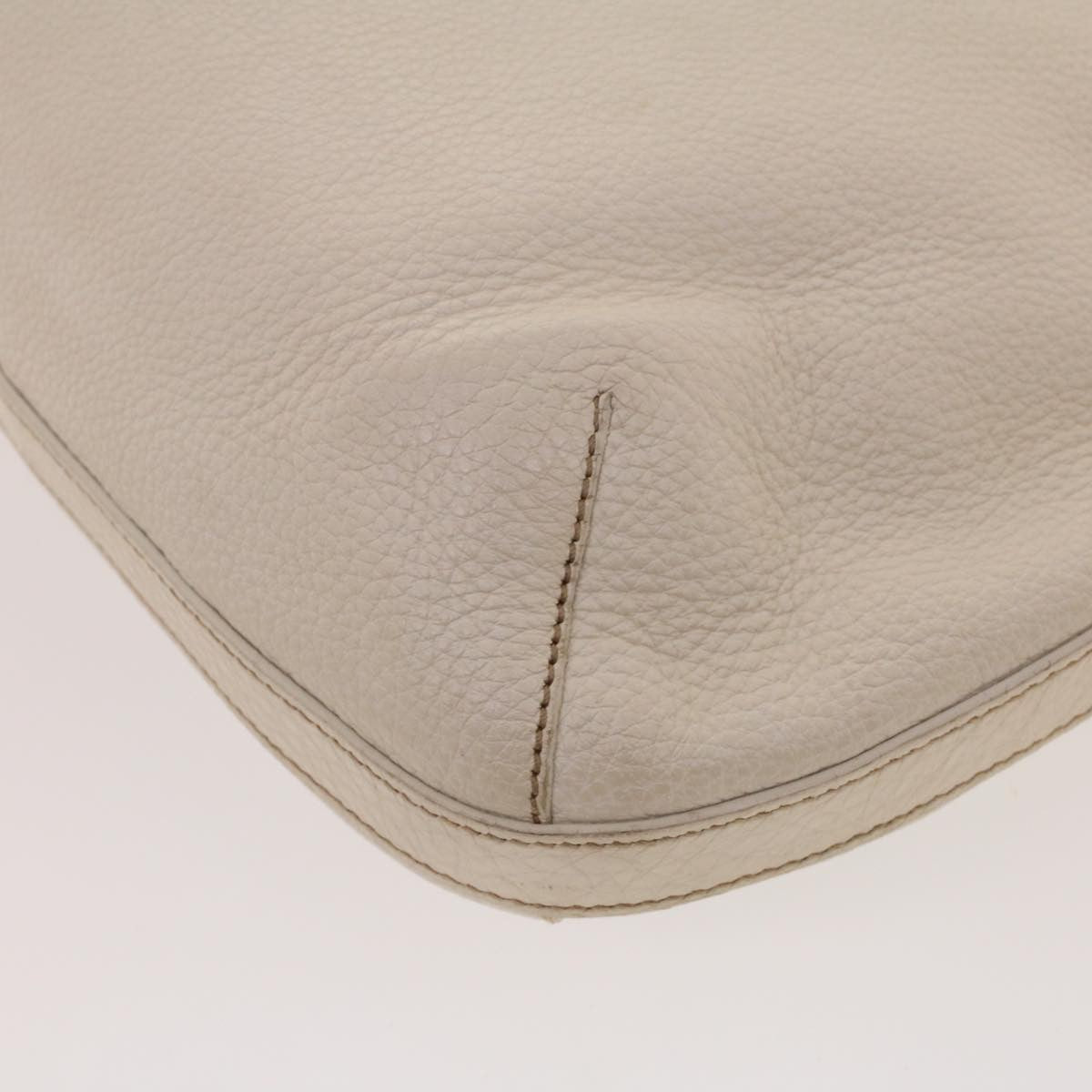 Prada Vintage Shoulder Bag Leather White Leather Shoulder Bag Bag (Pre-Owned)