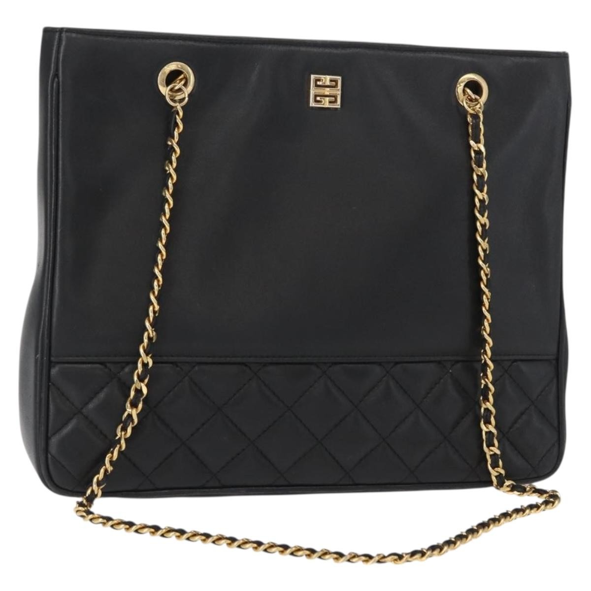 Givenchy Vintage 4G Shoulder Bag Leather Black Leather Shoulder Bag Bag (Pre-Owned)