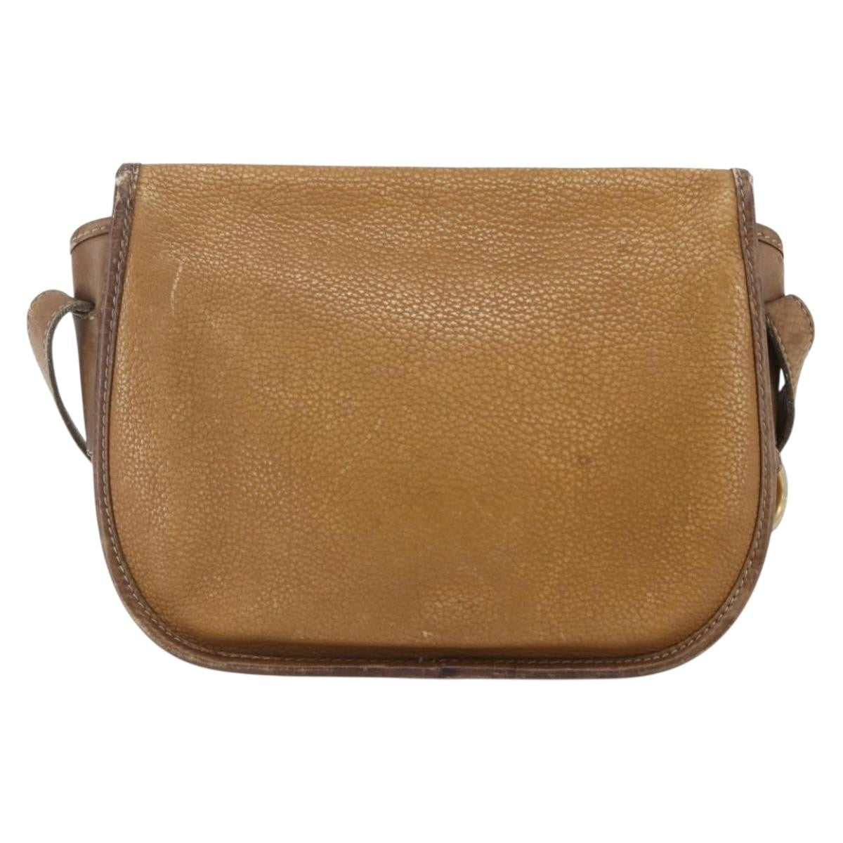 Loewe Anagram Shoulder Bag Leather Beige Leather Shoulder Bag Bag (Pre-Owned)
