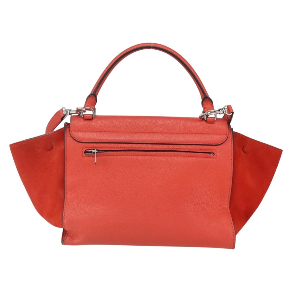 Celine Trapeze Bag Leather Red Leather Handbag (Pre-Owned)