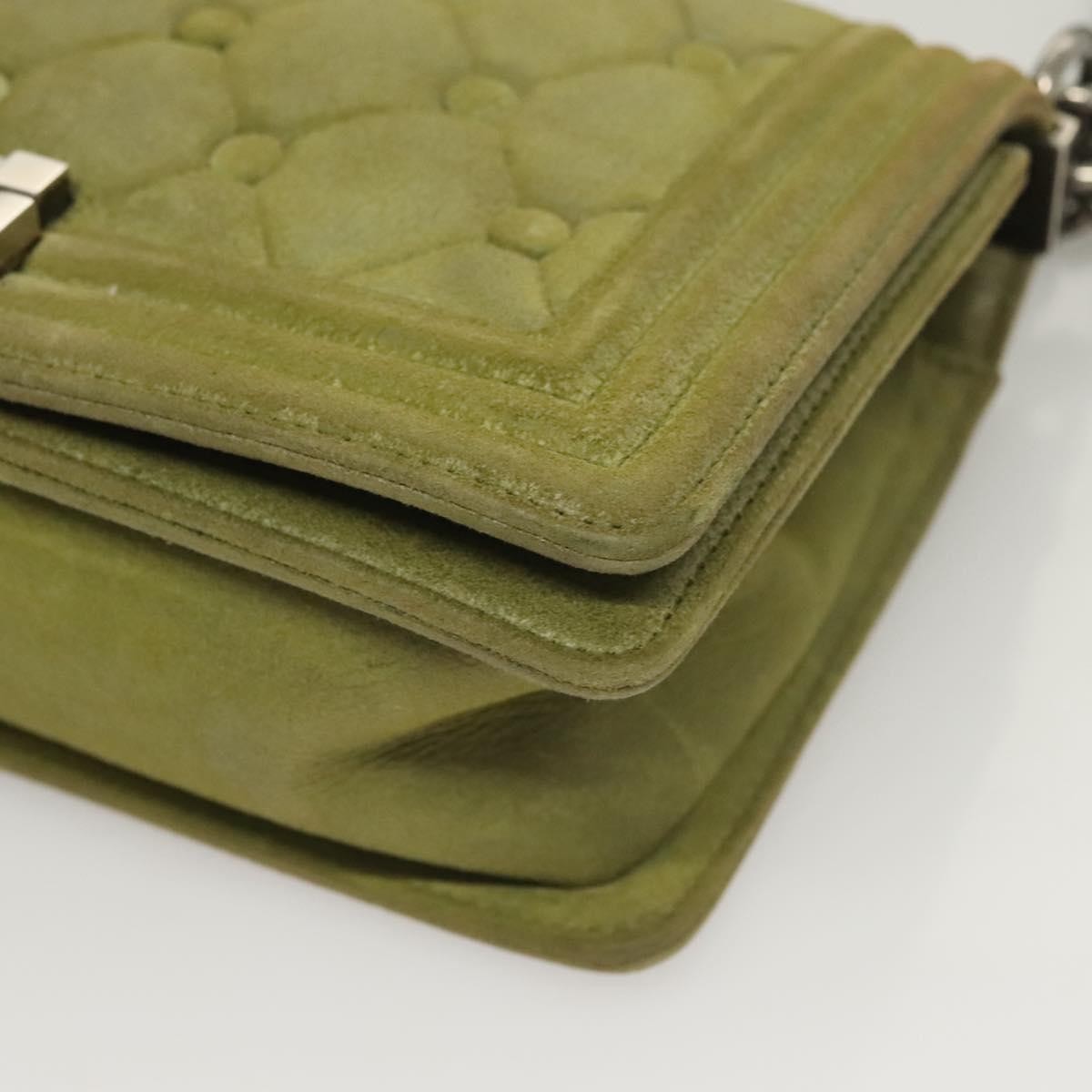 Chanel Celtic Boy Flap Bag Suede Green Suede Shoulder Bag Bag (Pre-Owned)