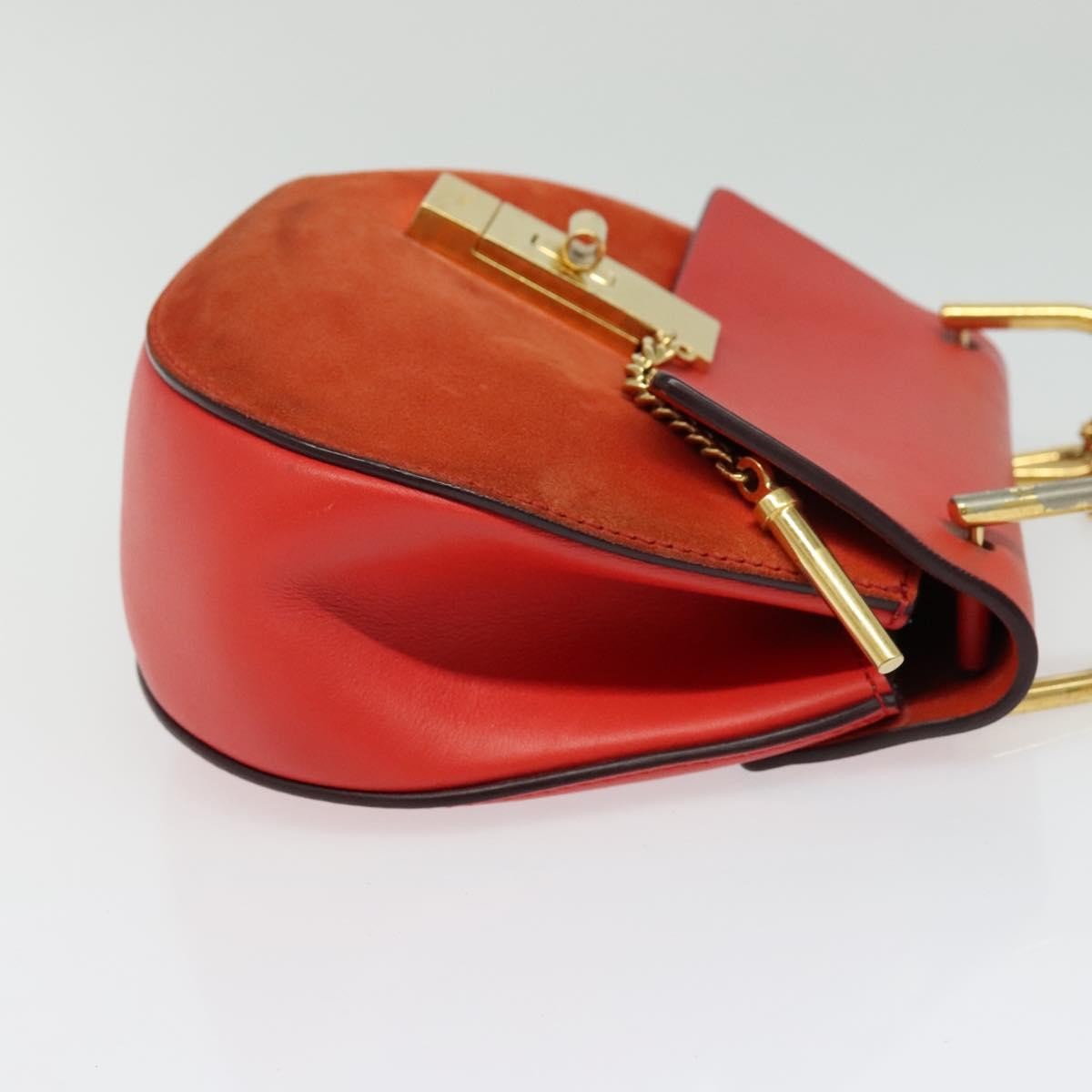 Chloe Drew Crossbody Bag Leather And Suede Red Suede Shoulder Bag Bag (Pre-Owned)