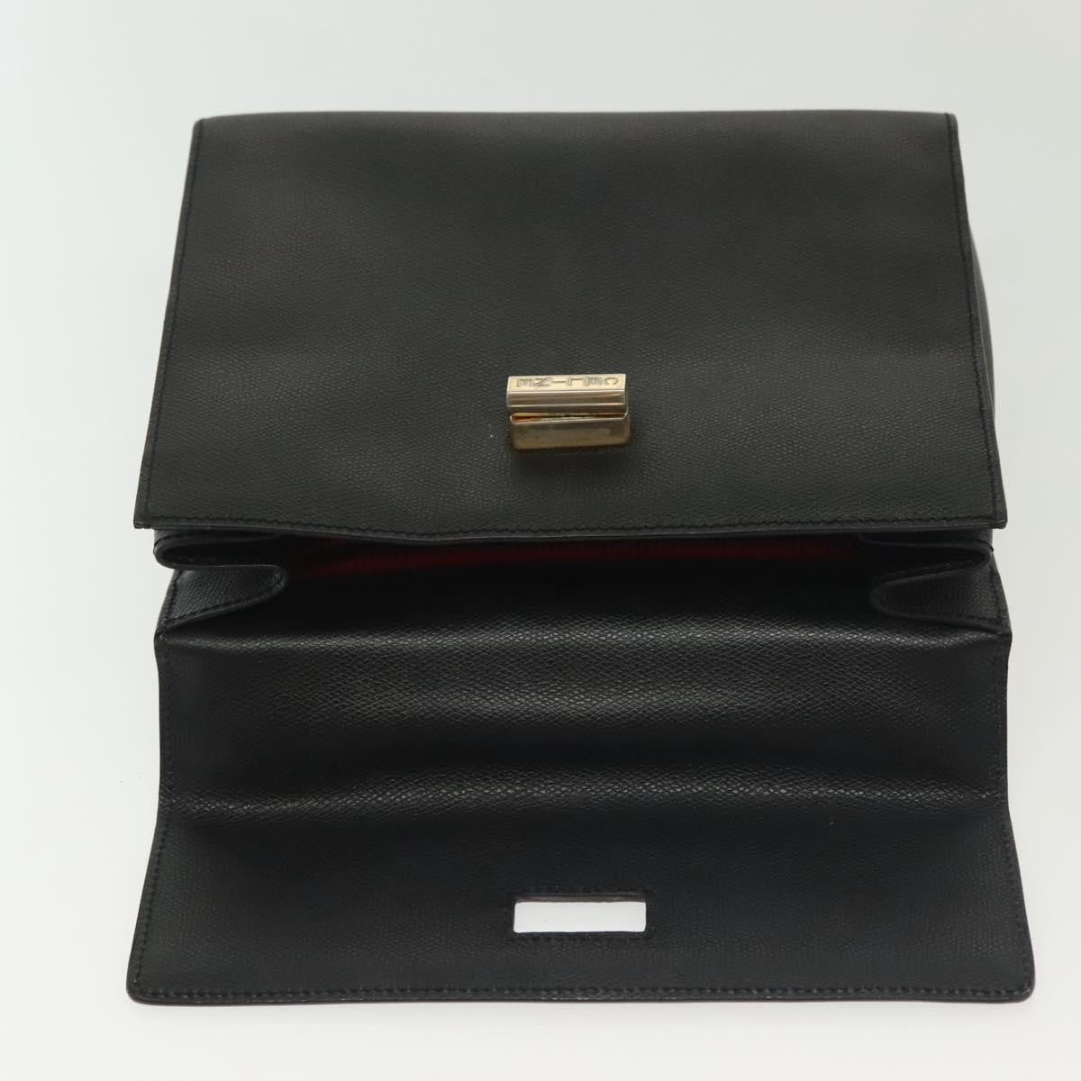 Celine Vintage Convertible Turnlock Top Handle Bag Leather Black Leather Bag (Pre-Owned)