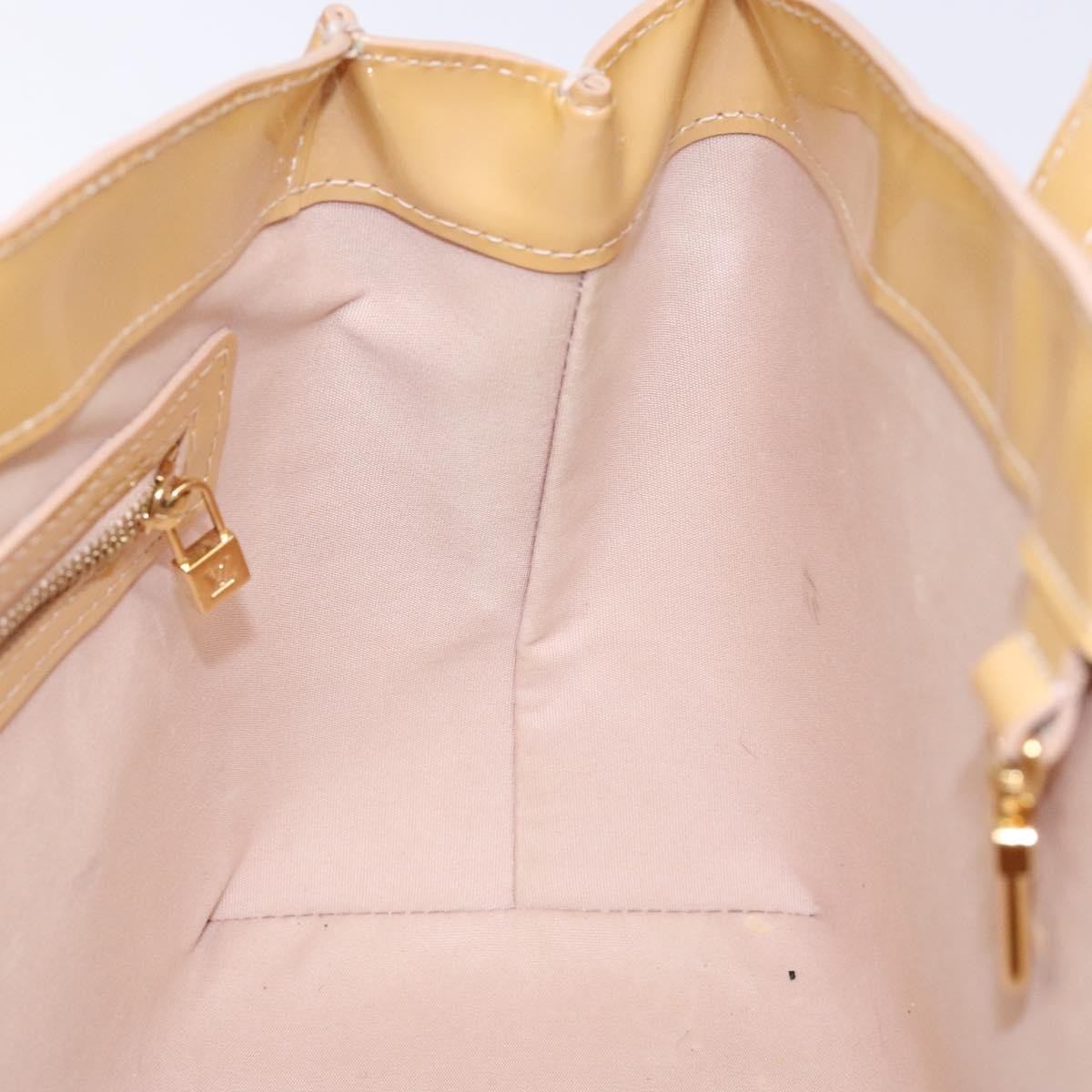 Louis Vuitton Wilshire Handbag Monogram Vernis Beige Patent_Leather Bag (Pre-Owned)