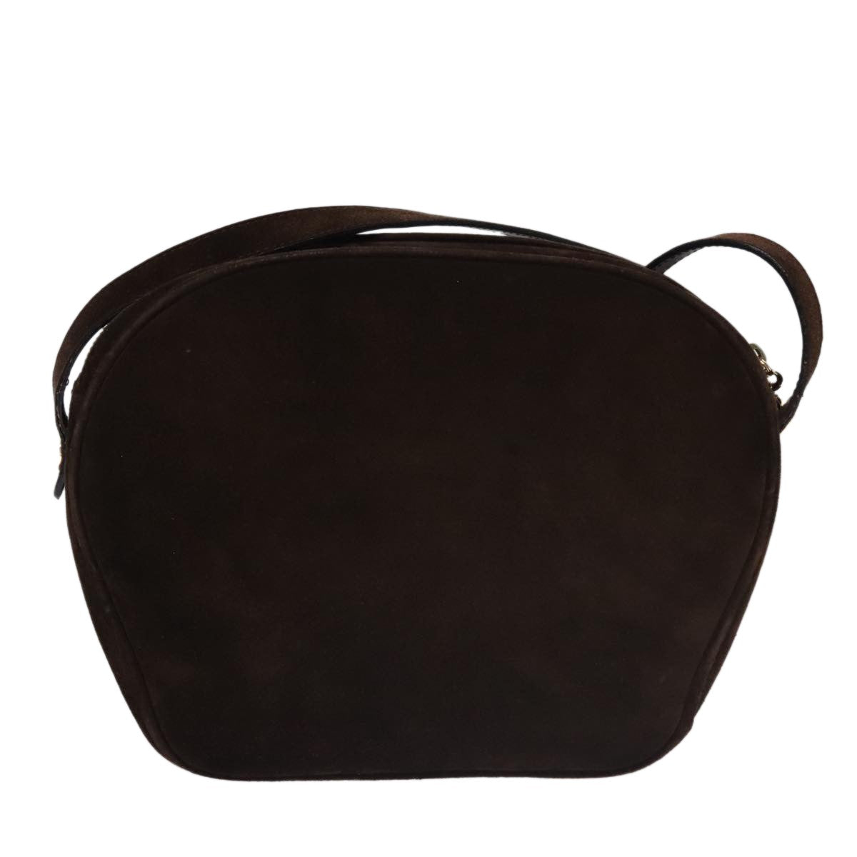 Salvatore Ferragamo Gancini Shoulder Bag Suede Brown Suede Shoulder Bag Bag (Pre-Owned)