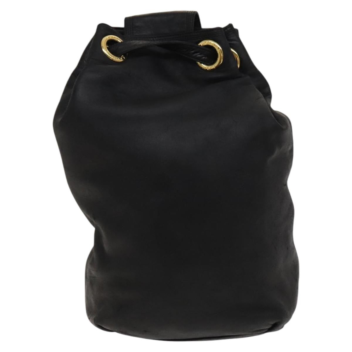 Loewe Anagram Shoulder Bag Leather Black Leather Shoulder Bag Bag (Pre-Owned)