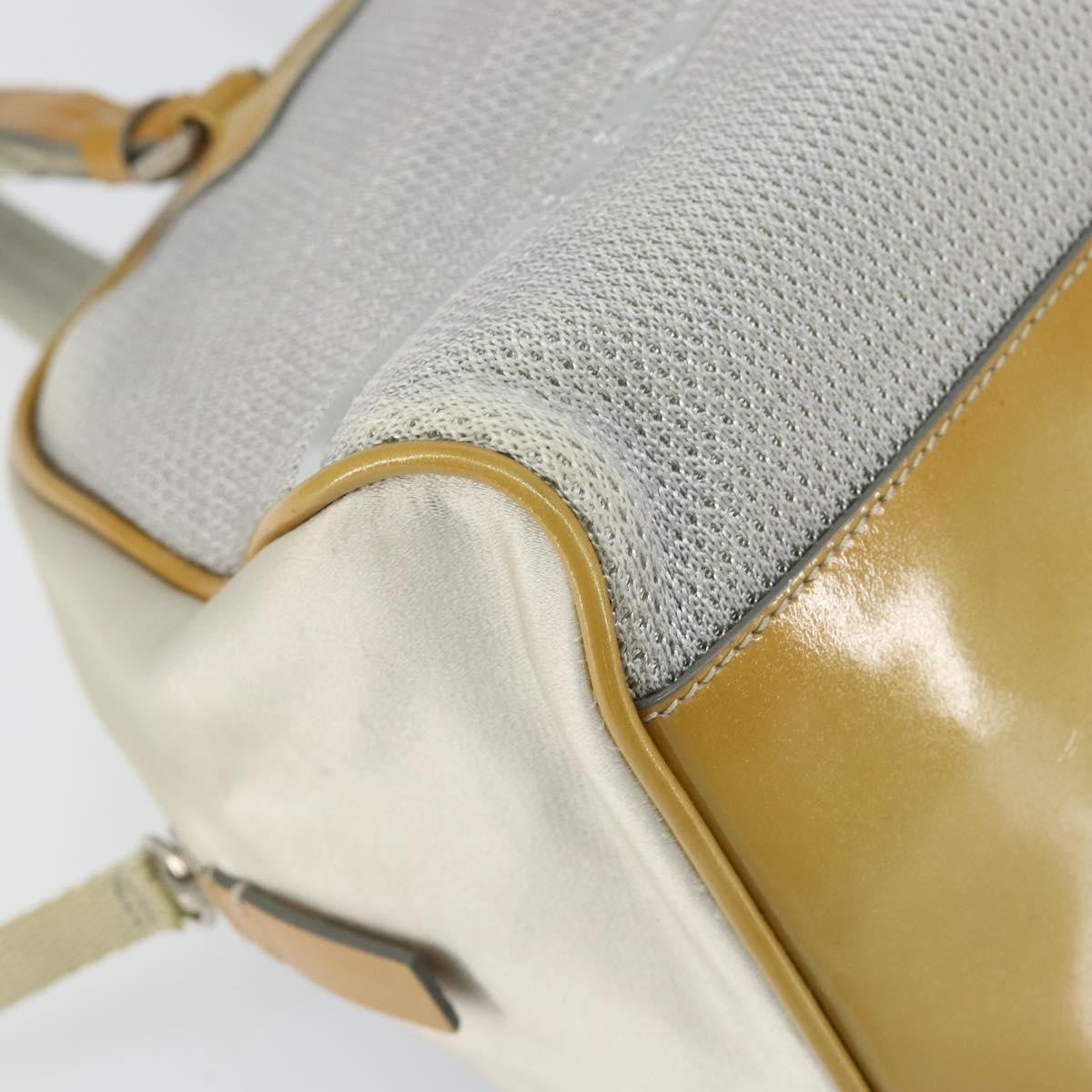 Prada Vintage Zip Handbag Tessuto Silver Nylon Handbag (Pre-Owned)