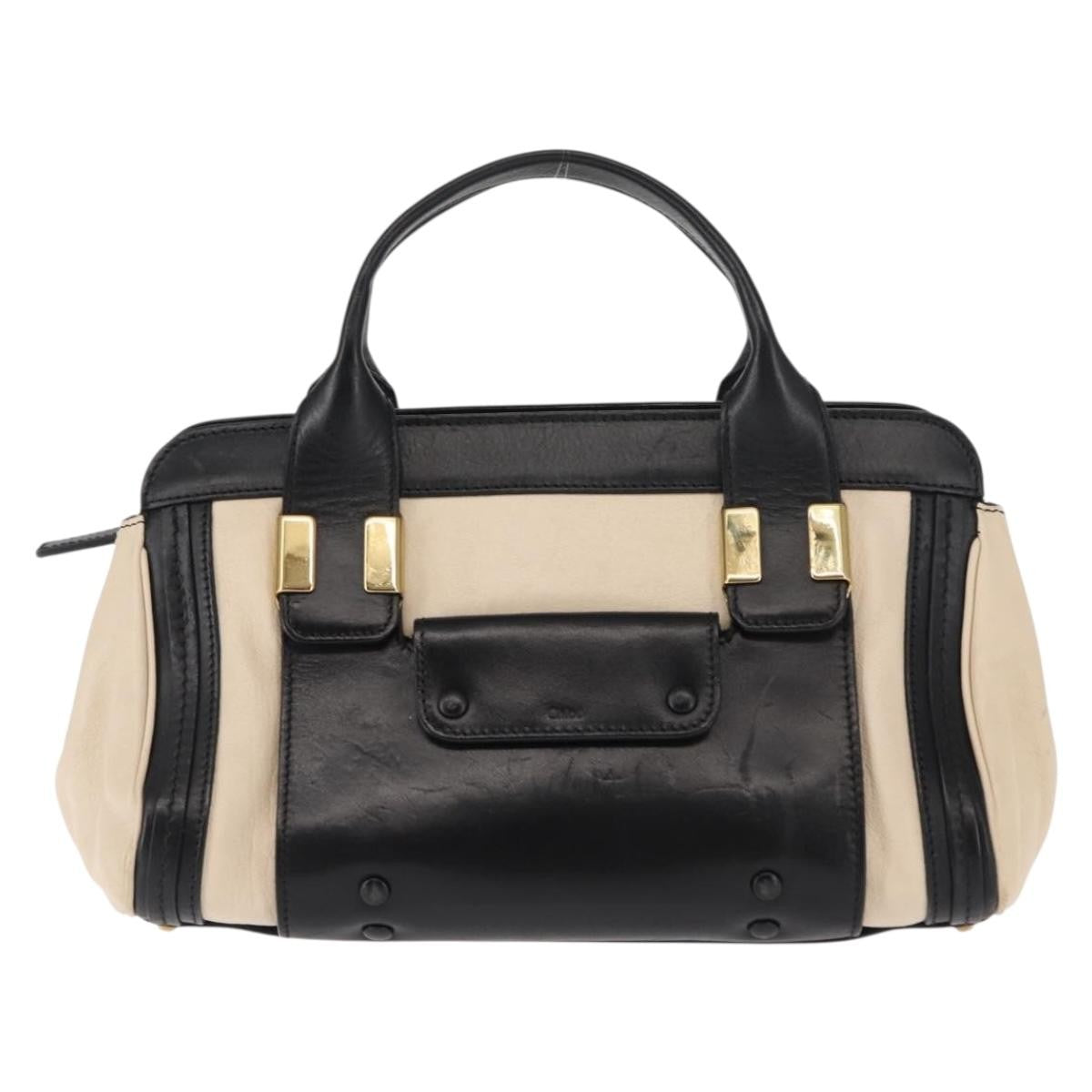 Chloe Alice Satchel Leather White Leather Handbag (Pre-Owned)