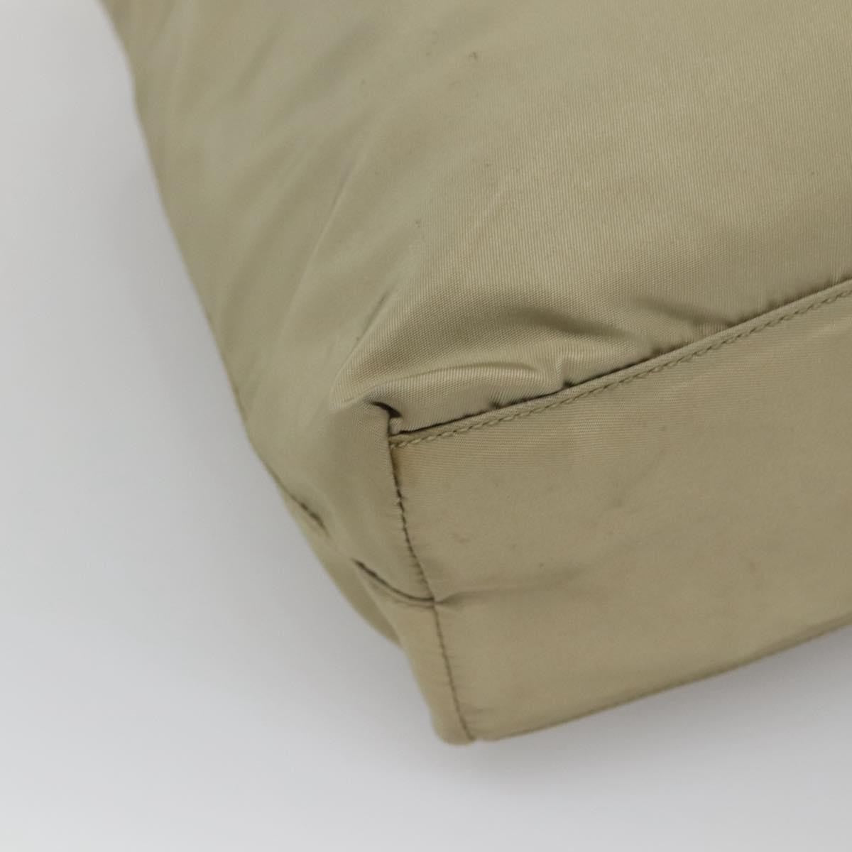 Prada Vintage Zip Tote Tessuto Beige Nylon Tote Bag Bag (Pre-Owned)