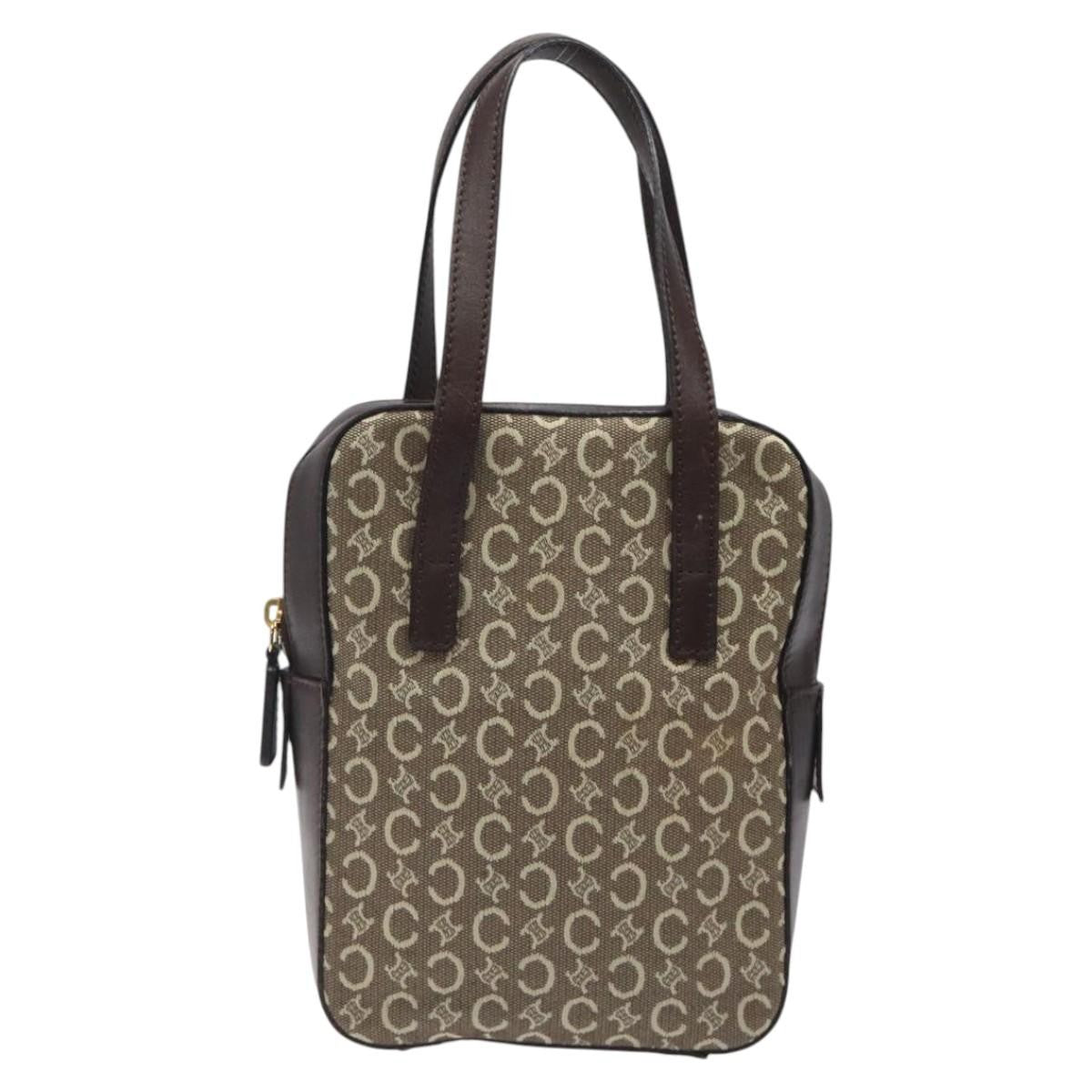 Celine C Macadam Handbag Canvas Gray Canvas Handbag (Pre-Owned)
