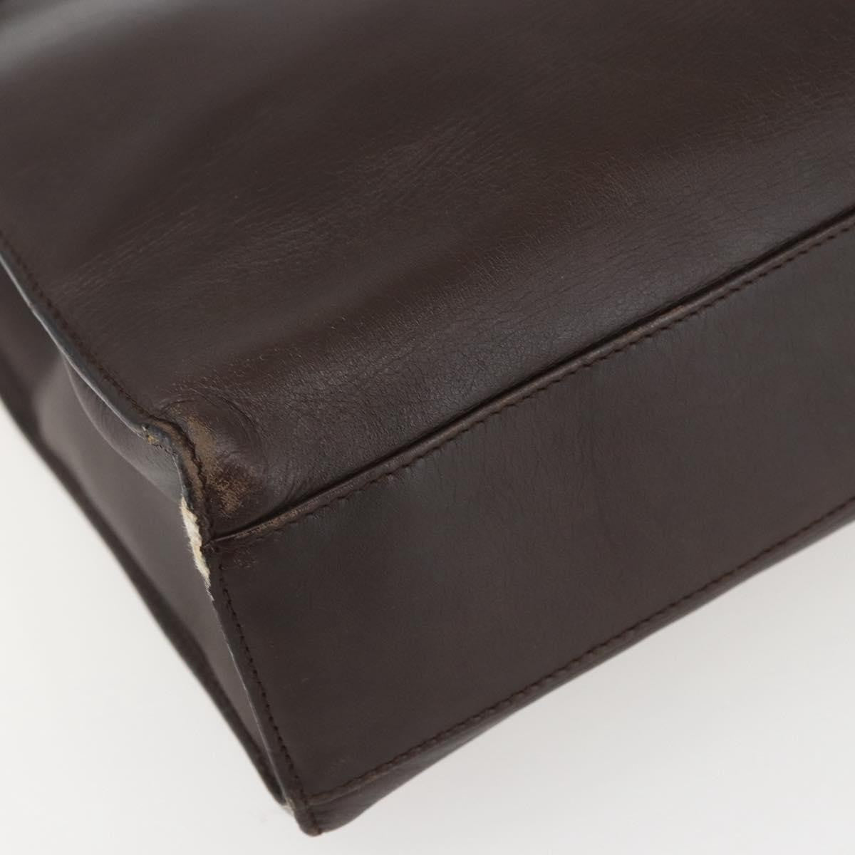 Gucci Vintage Handbag Leather Brown Leather Handbag (Pre-Owned)