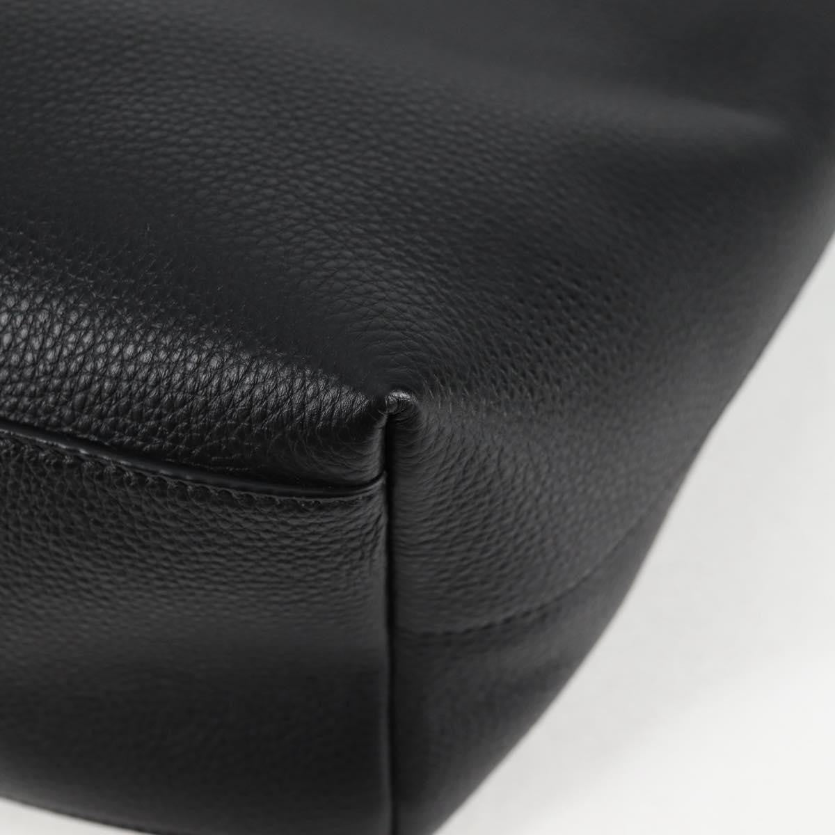 Versace Medusa Tote Leather Black Leather Tote Bag Bag (Pre-Owned)