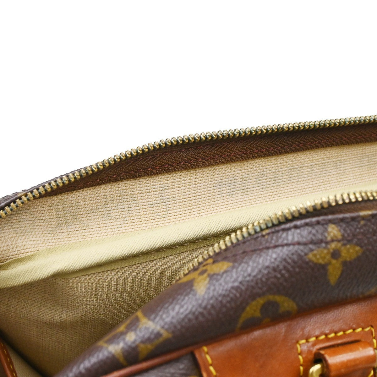 Louis Vuitton Deauville Handbag Monogram Canvas Brown Canvas Handbag (Pre-Owned)