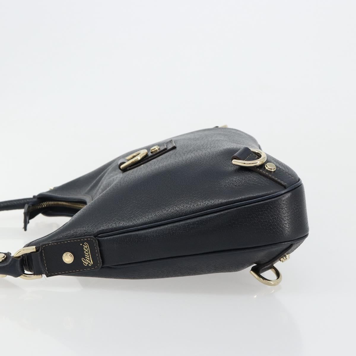 Gucci Abbey D-Ring Hobo Leather Navy Leather Handbag (Pre-Owned)