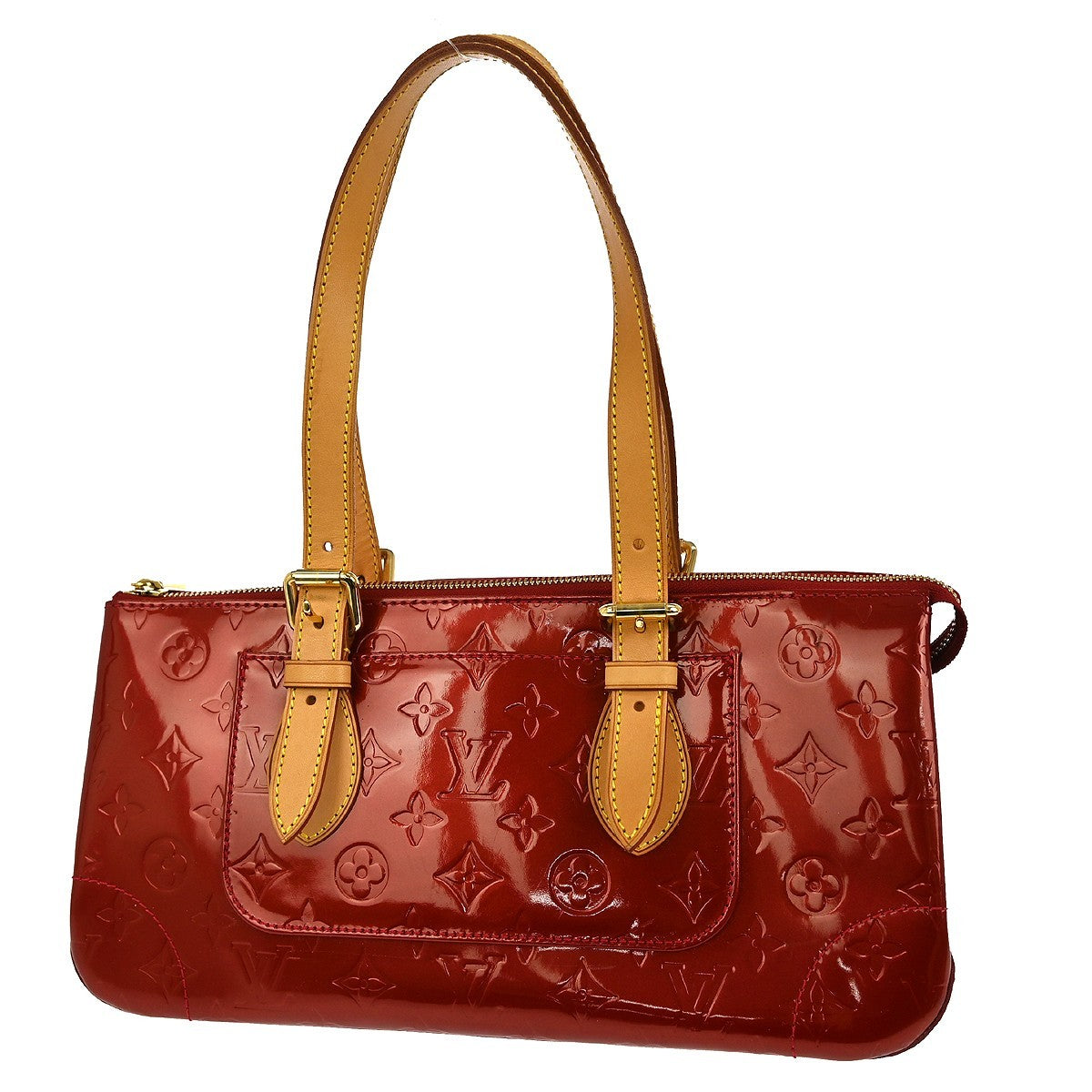 Louis Vuitton Rosewood Avenue Handbag Monogram Vernis Red Patent_Leather Handbag (Pre-Owned)