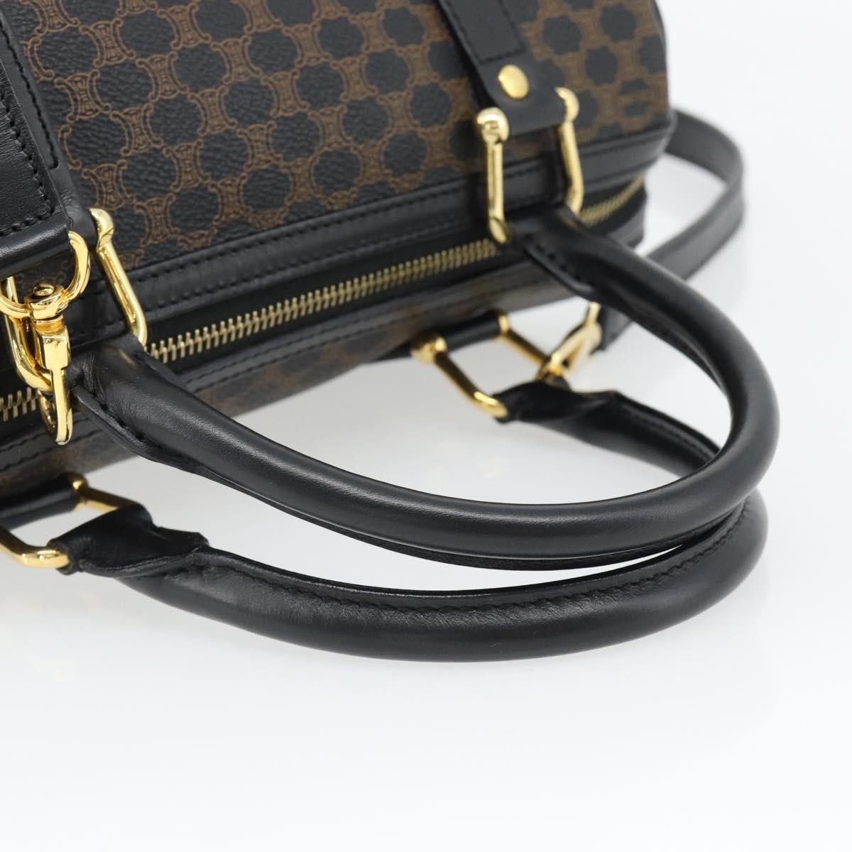 Celine Macadam Handbag Macadam With Leather Black Canvas Handbag (Pre-Owned)
