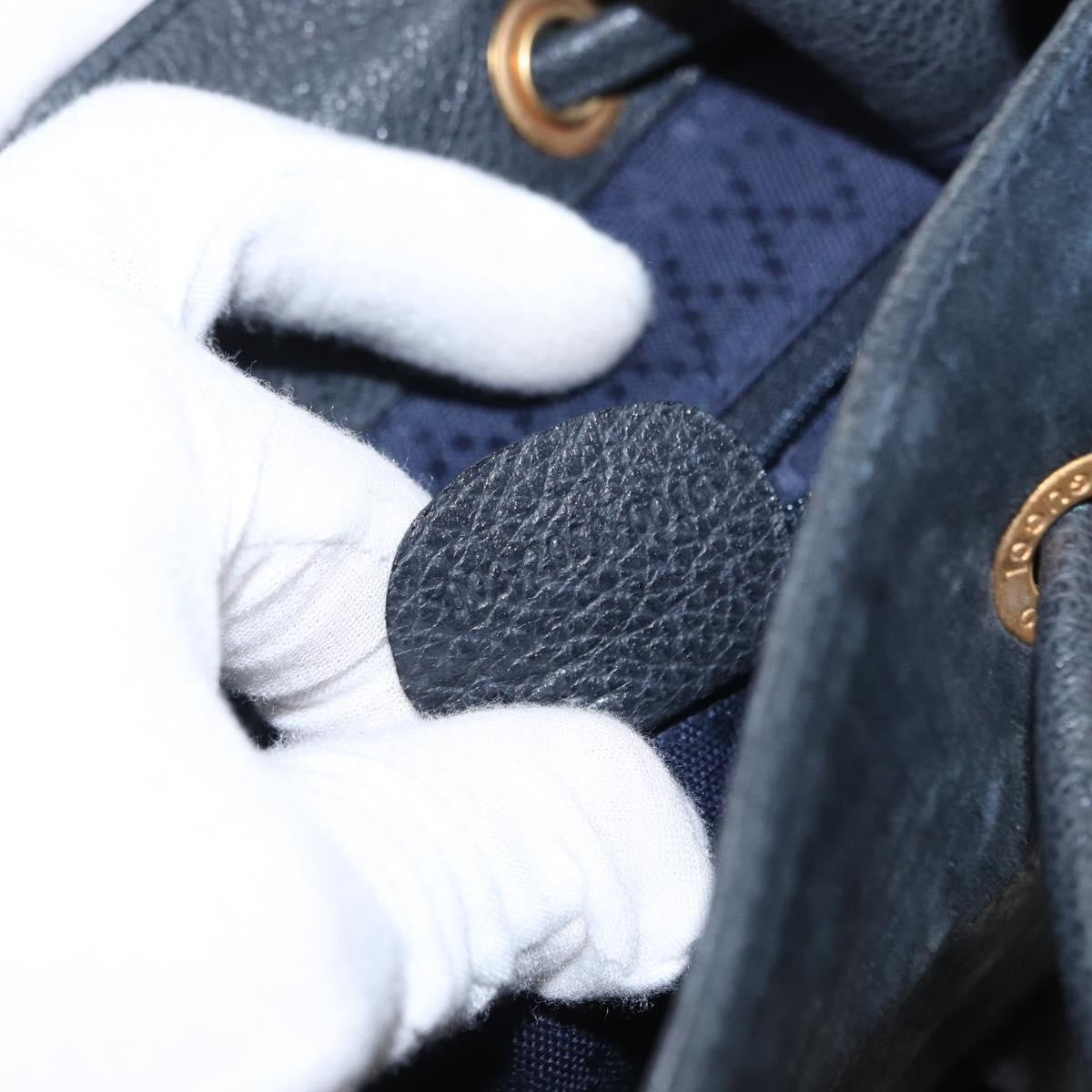Gucci Vintage Bamboo Backpack Suede Navy Suede Backpack Bag (Pre-Owned)