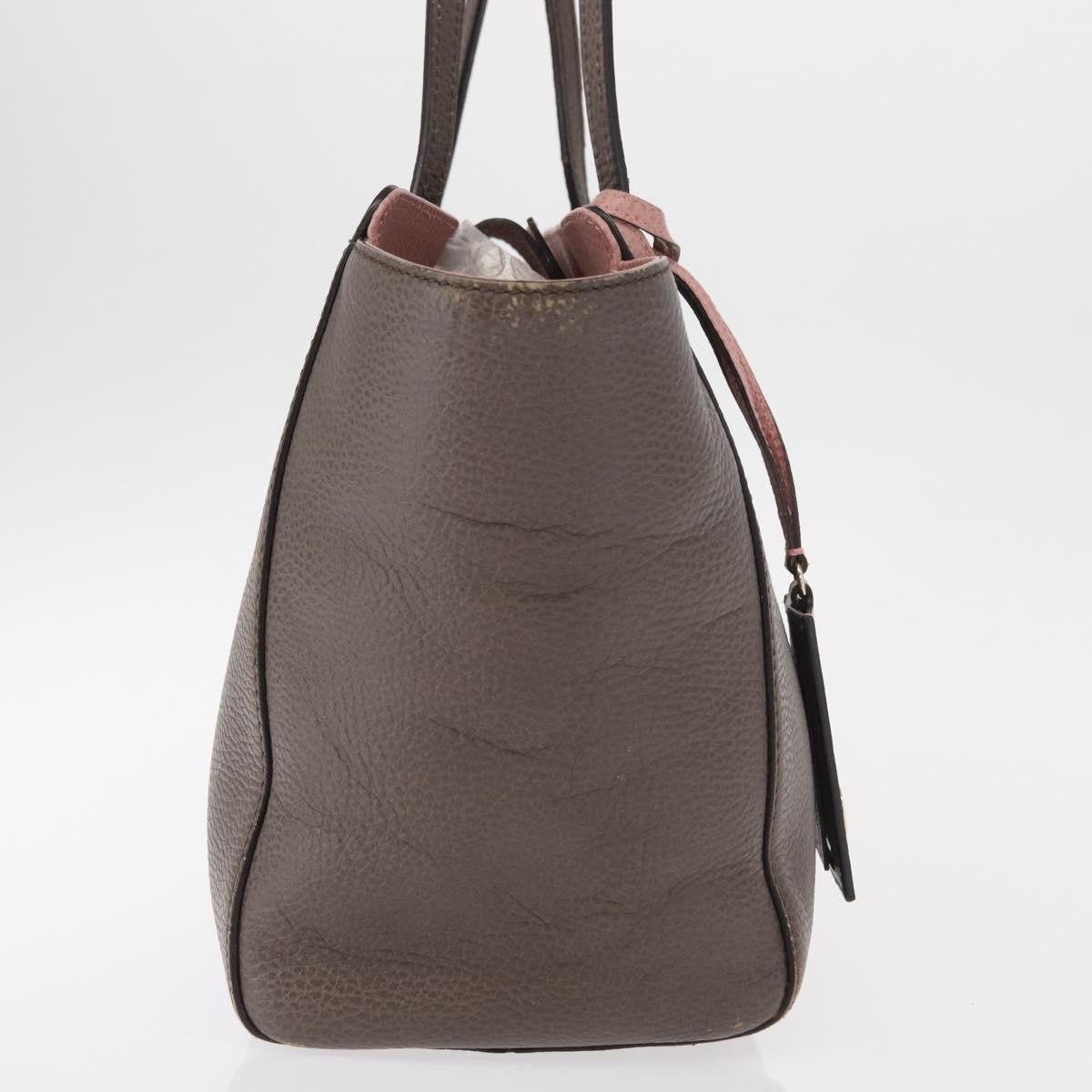 Gucci Swing Tote Leather Gray Leather Tote Bag Bag (Pre-Owned)