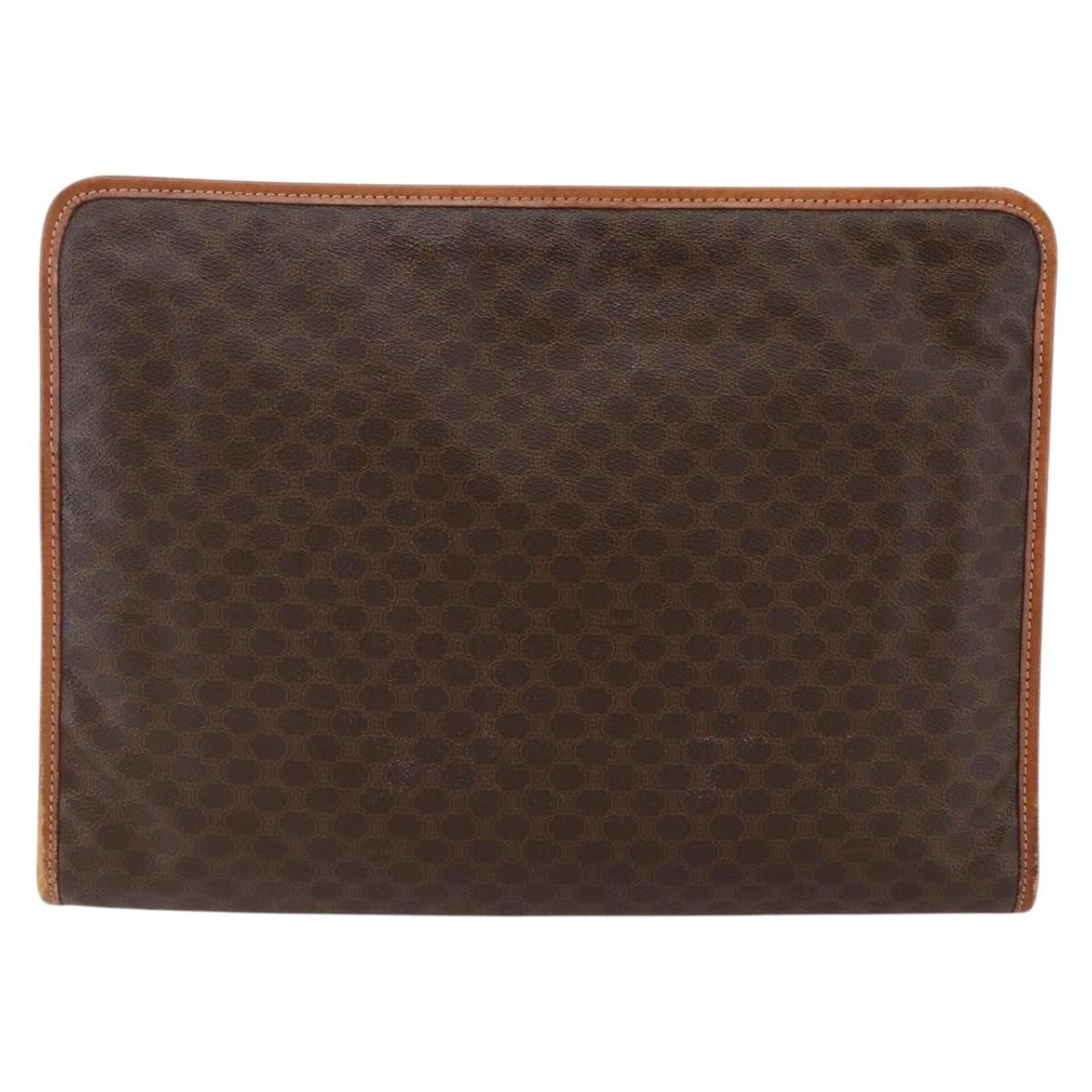 Celine Macadam Pochette Canvas Brown Canvas Clutche & Pouche Bag (Pre-Owned)