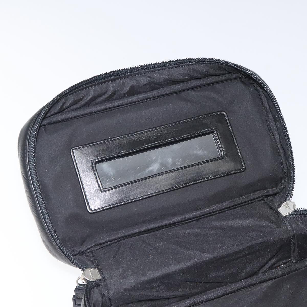 Salvatore Ferragamo Vala Clutch Bag Leather Black Leather Clutche & Pouche Bag (Pre-Owned)