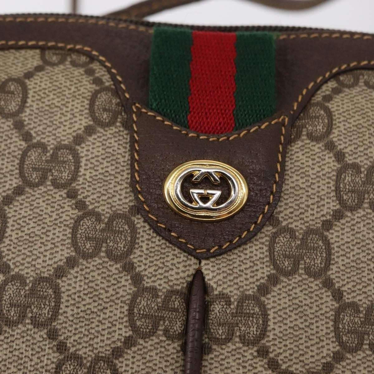 Gucci Vintage Web Crossbody Bag Gg Coated Canvas Beige Canvas Shoulder Bag Bag (Pre-Owned)