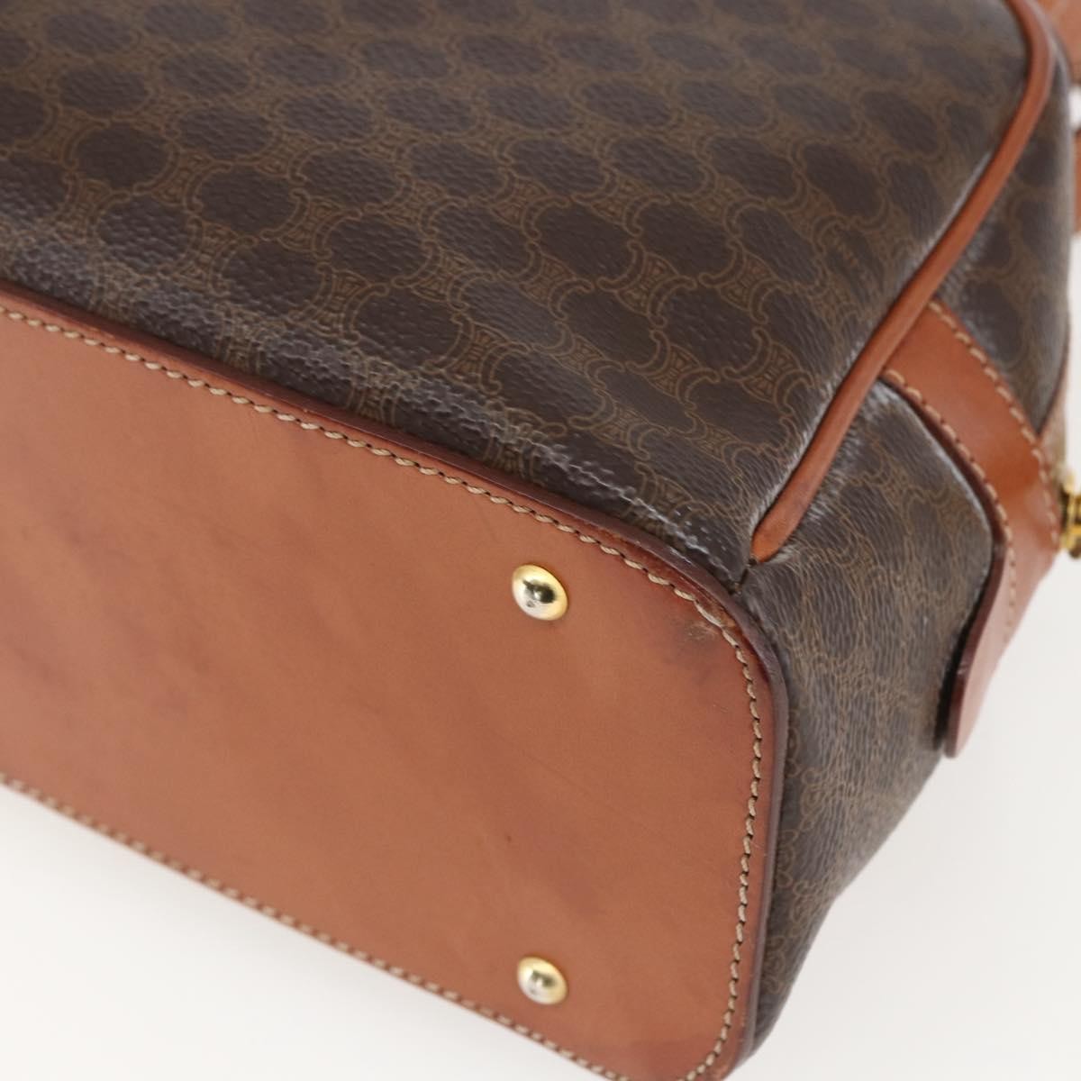 Celine Vintage Macadam Handbag Canvas And Leather Brown Canvas Handbag (Pre-Owned)