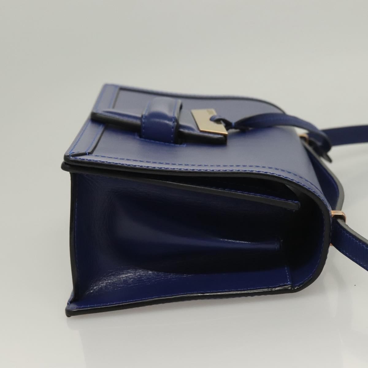 Loewe Barcelona Shoulder Bag Leather Blue Leather Shoulder Bag Bag (Pre-Owned)