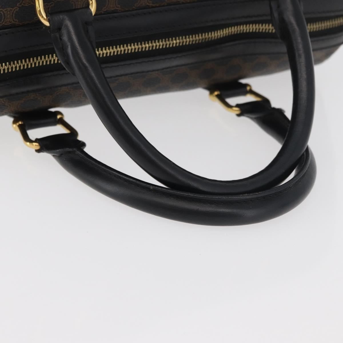 Celine Vintage Duffle Bag Macadam Coated Canvas Black Canvas Handbag (Pre-Owned)