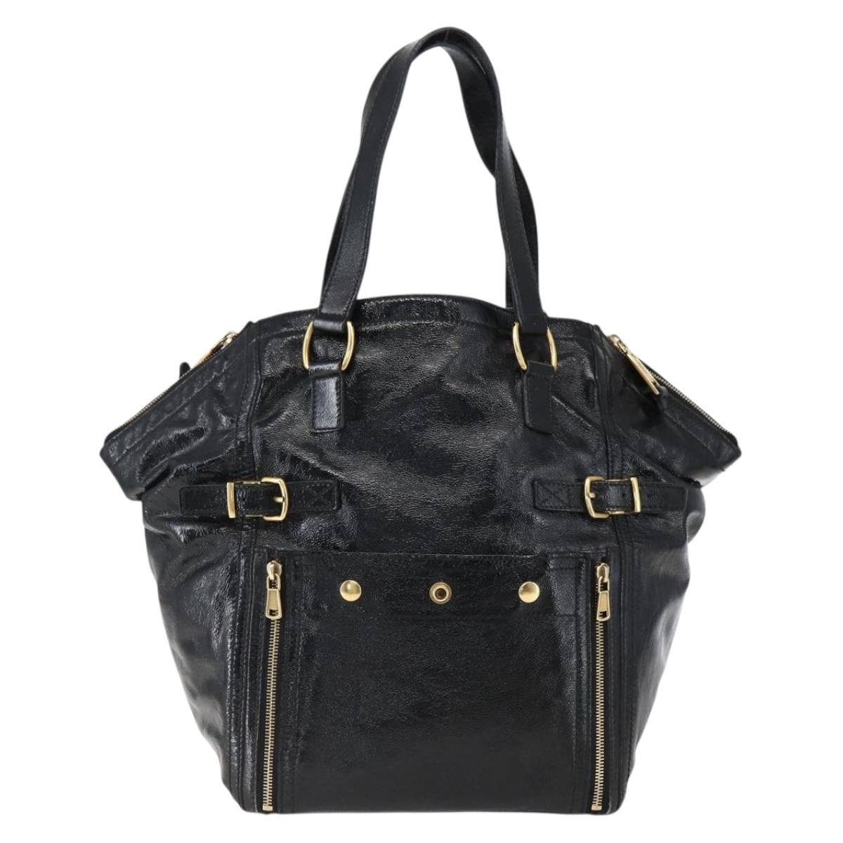 Saint Laurent Downtown Handbag Patent Black Patent_Leather Tote Bag Bag (Pre-Owned)