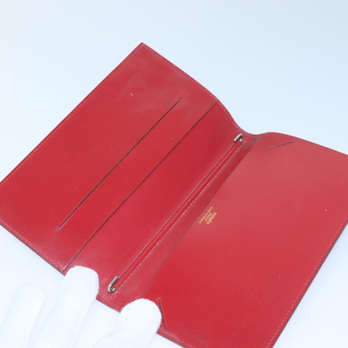 Hermes Agenda A6 Day Planner Housse Leather Red Leather Wallets Accessory (Pre-Owned)