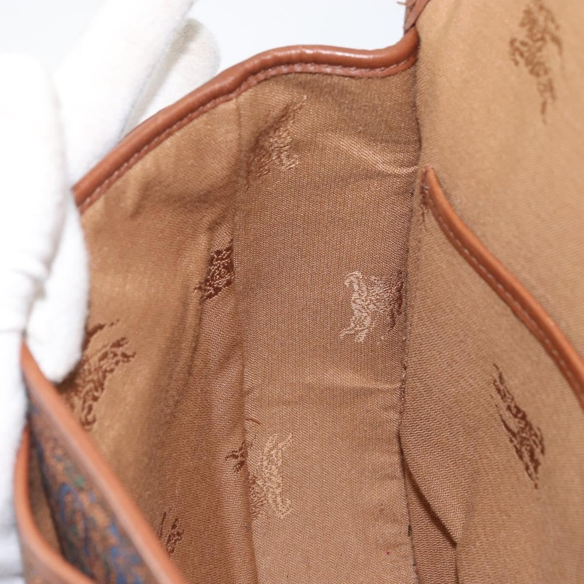 Burberry Flap Shoulder Bag Canvas Brown Canvas Shoulder Bag Bag (Pre-Owned)