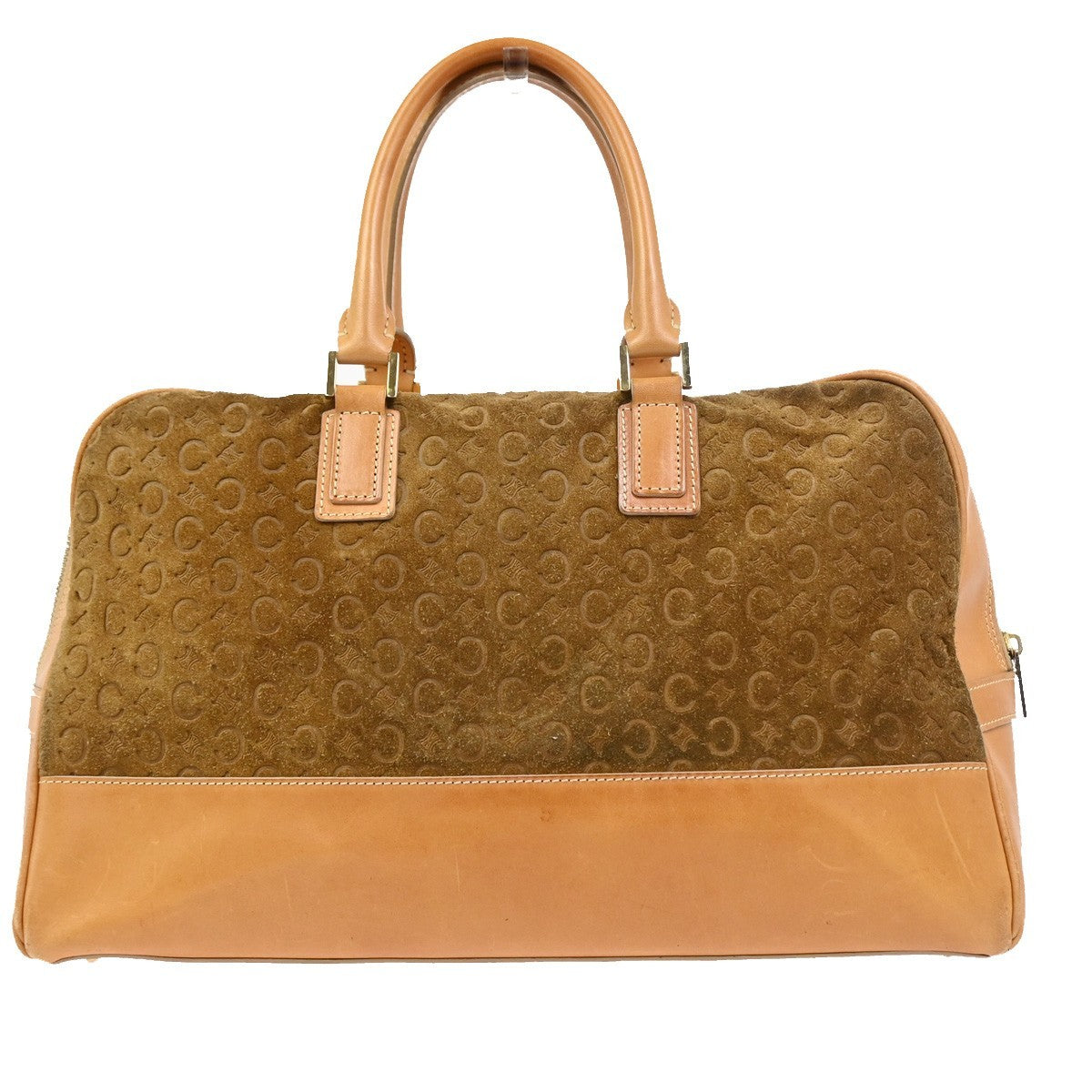 Celine C Macadam Handbag Suede And Leather Brown Suede Handbag (Pre-Owned)