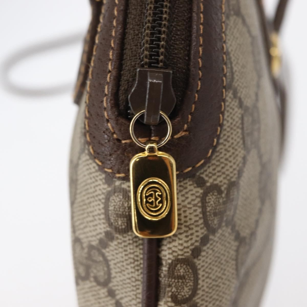 Gucci Vintage Web Crossbody Bag Gg Coated Canvas Beige Canvas Shoulder Bag Bag (Pre-Owned)