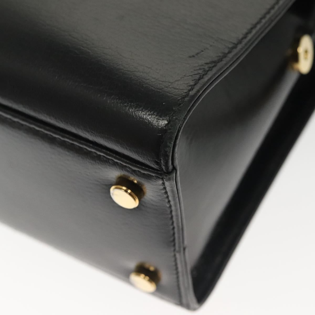Salvatore Ferragamo Convertible Dome Gancini Leather Black Leather Handbag (Pre-Owned)