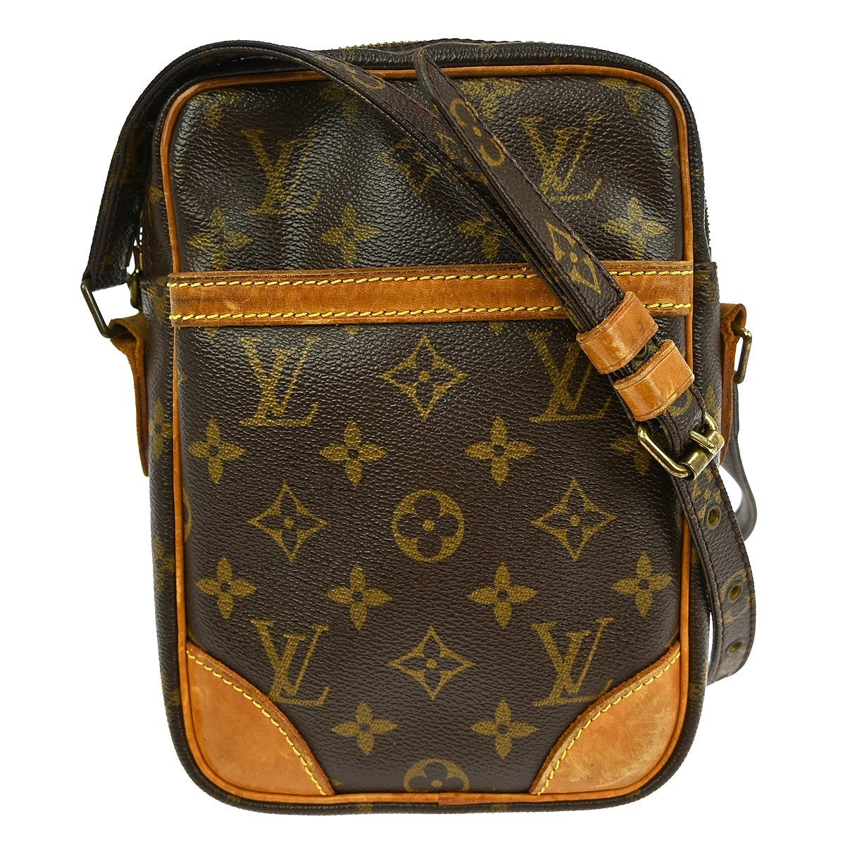 Louis Vuitton Danube Handbag Monogram Canvas Brown Canvas Shoulder Bag Bag (Pre-Owned)