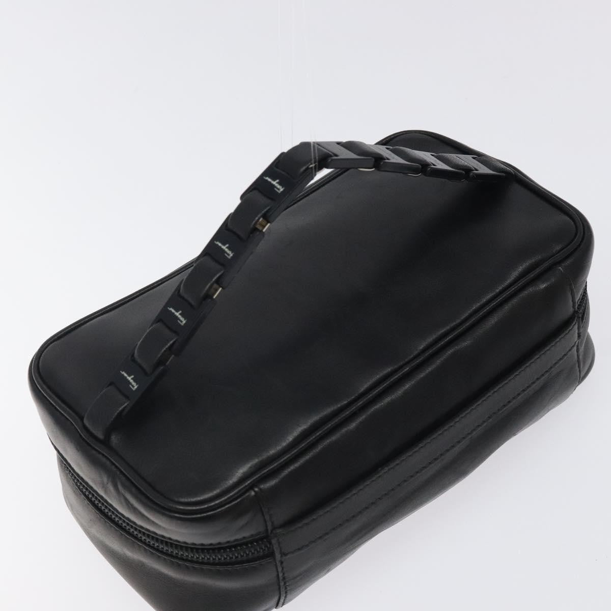 Salvatore Ferragamo Vala Clutch Bag Leather Black Leather Clutche & Pouche Bag (Pre-Owned)