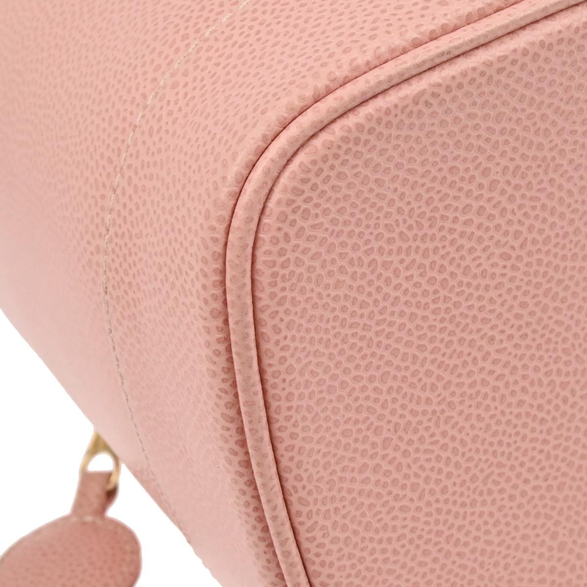 Chanel Vintage Timeless Cosmetic Case Caviar Pink Leather Clutche & Pouche Bag (Pre-Owned)