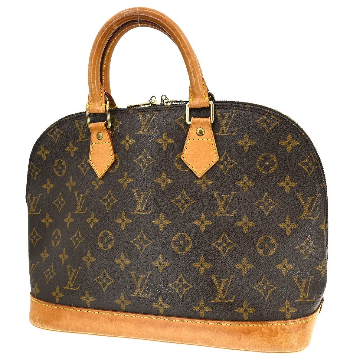 Louis Vuitton Alma Handbag Monogram Canvas Brown Canvas Handbag (Pre-Owned)