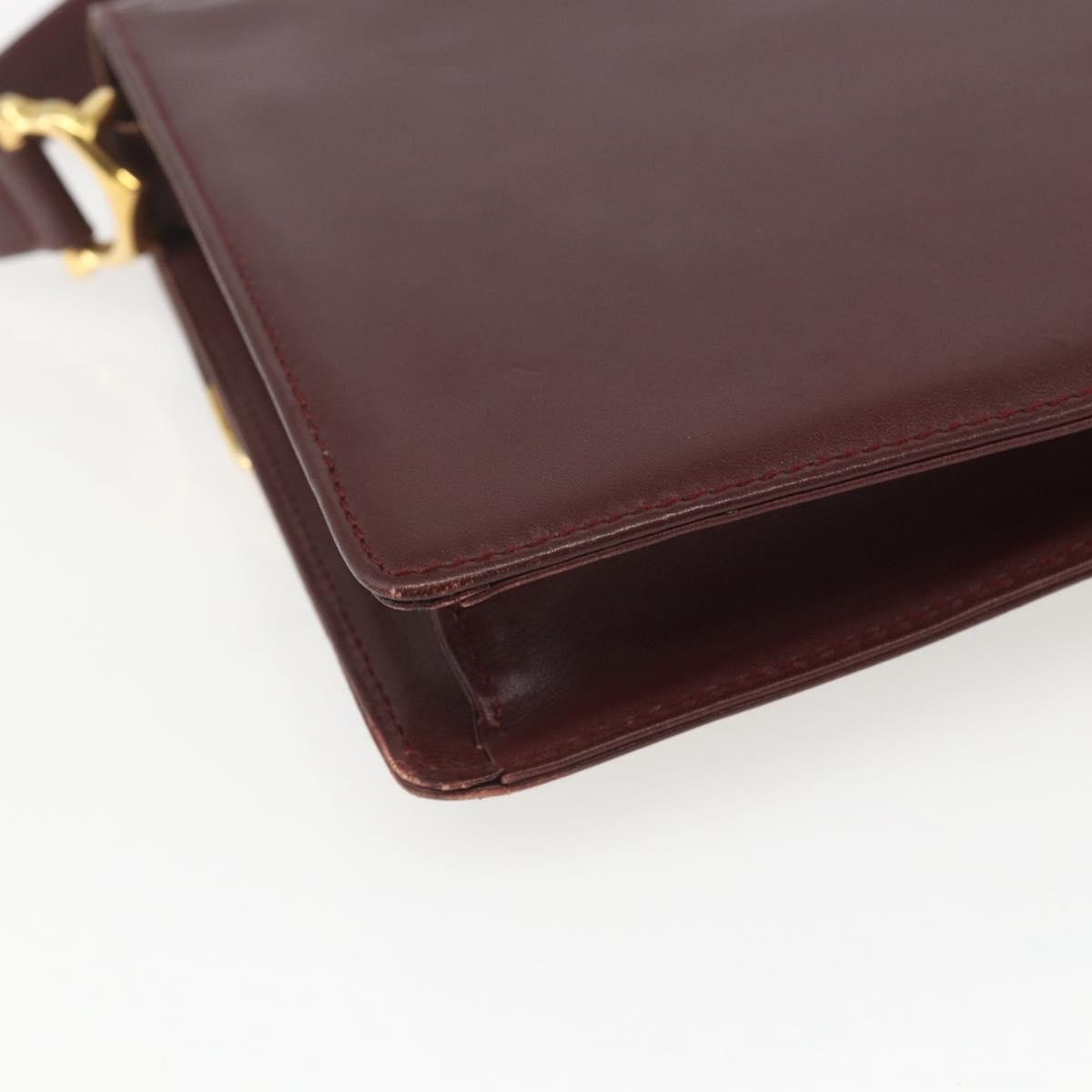 Cartier Must De Cartier Shoulder Bag Leather Burgundy Leather Shoulder Bag Bag (Pre-Owned)