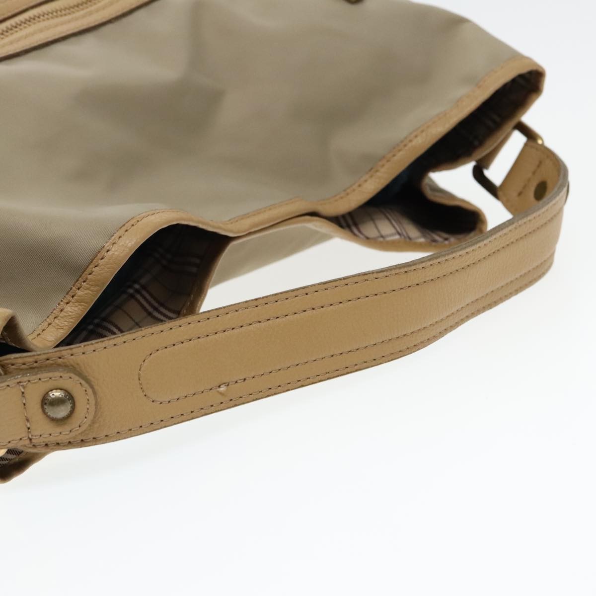 Burberry Blue Label Shoulder Bag Nylon Beige Nylon Shoulder Bag Bag (Pre-Owned)