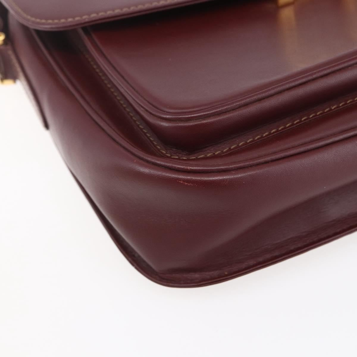 Cartier Must De Cartier Shoulder Bag Leather Burgundy Leather Shoulder Bag Bag (Pre-Owned)