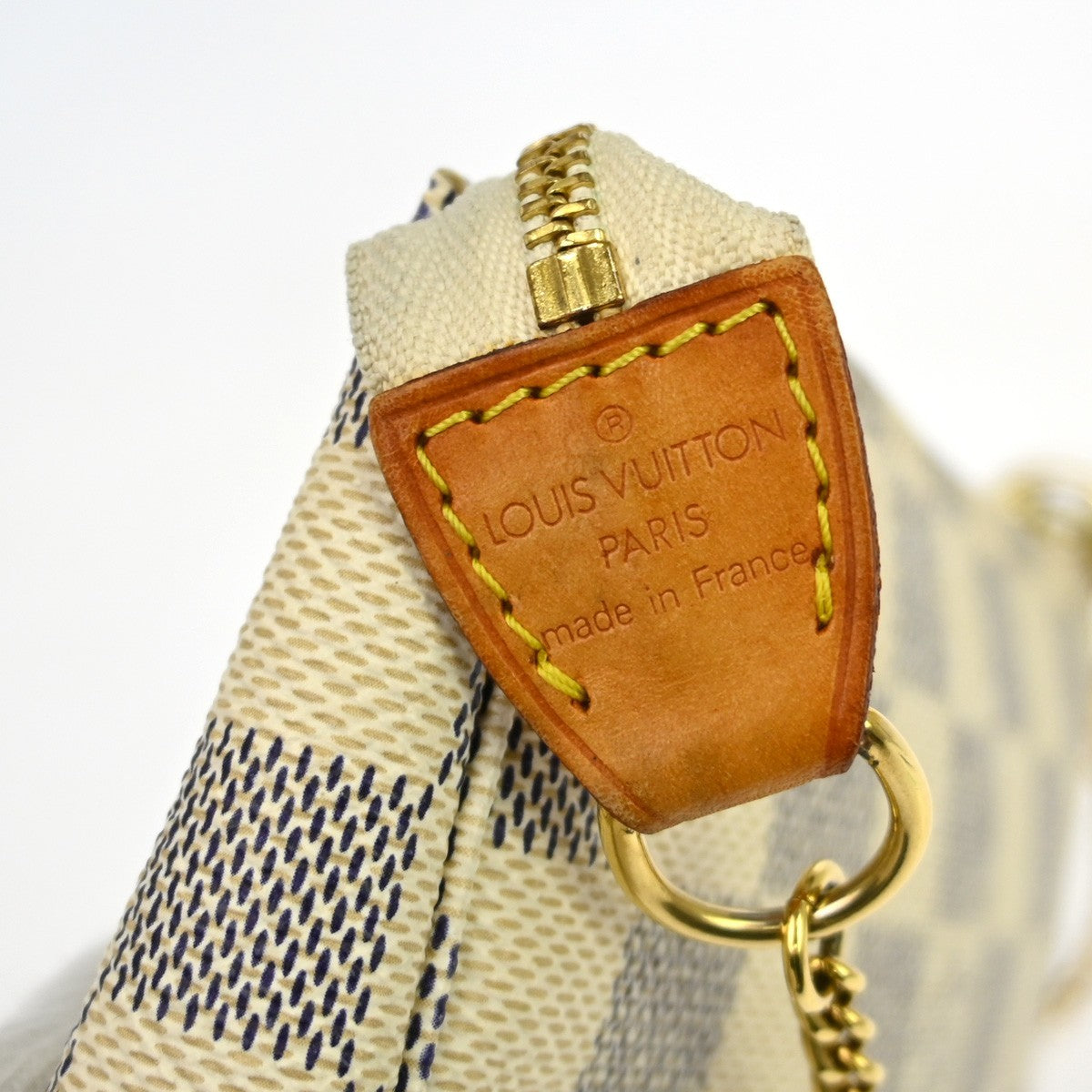 Louis Vuitton Mini Pochette Accessoires Damier Canvas White Canvas Clutche & Pouche Bag (Pre-Owned)