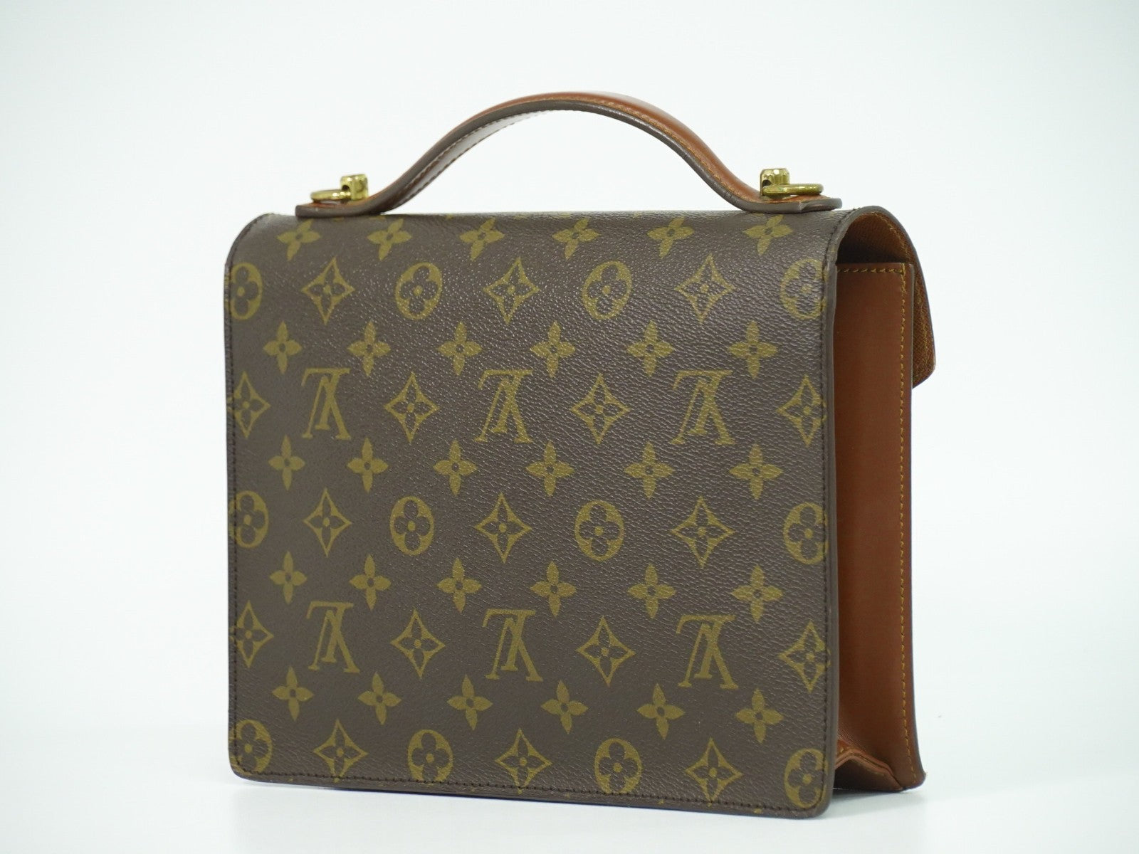 Louis Vuitton Monceau Handbag Monogram Canvas Brown Canvas Handbag (Pre-Owned)